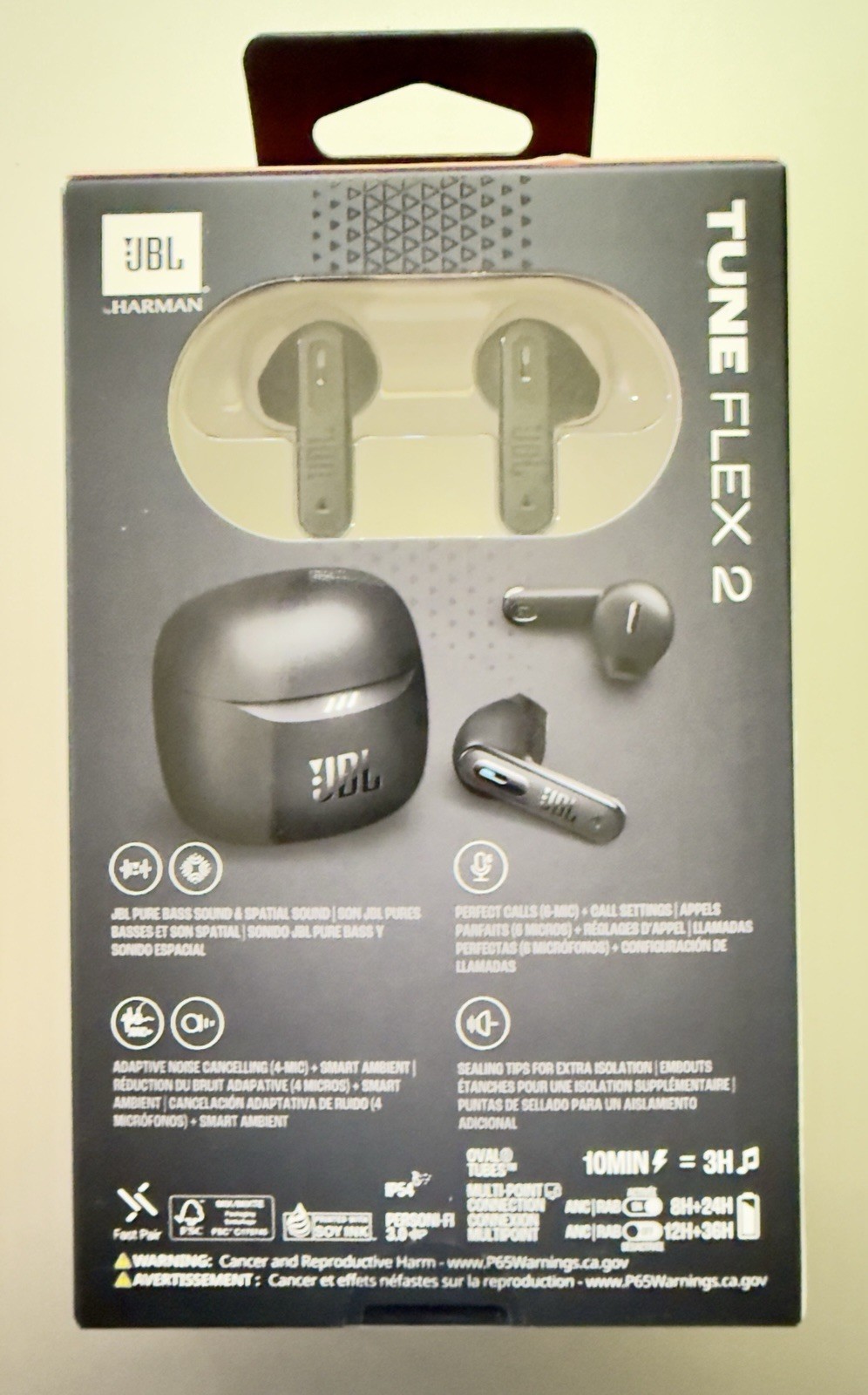 JBL Tune Flex 2 Active Noise Cancellation Headphones – Black. Ships FREE!!! NIB