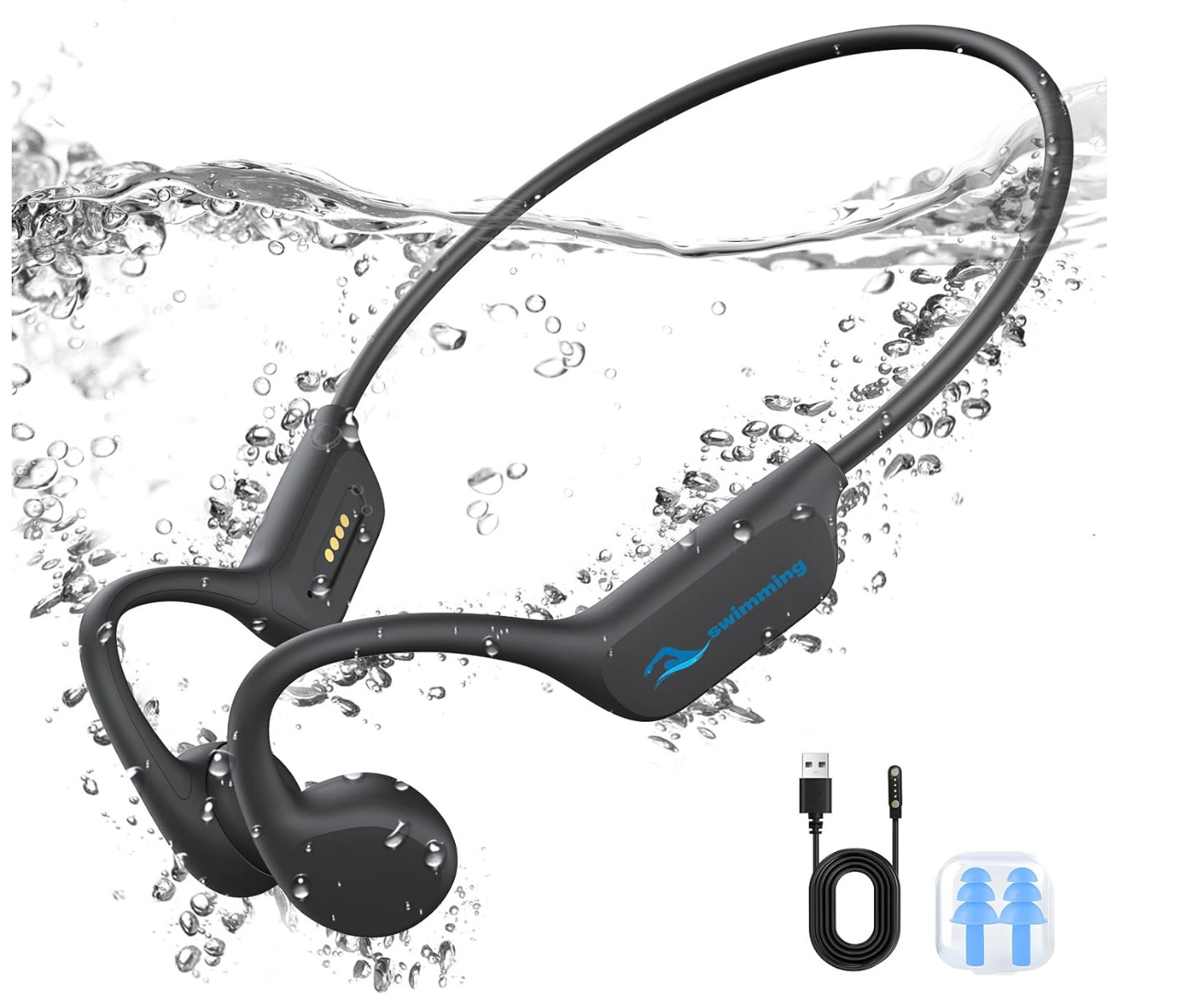 Nilsinn X7 Bone Conduction Swim Headphones IPX8 Waterproof 32GB MP3 Open Box