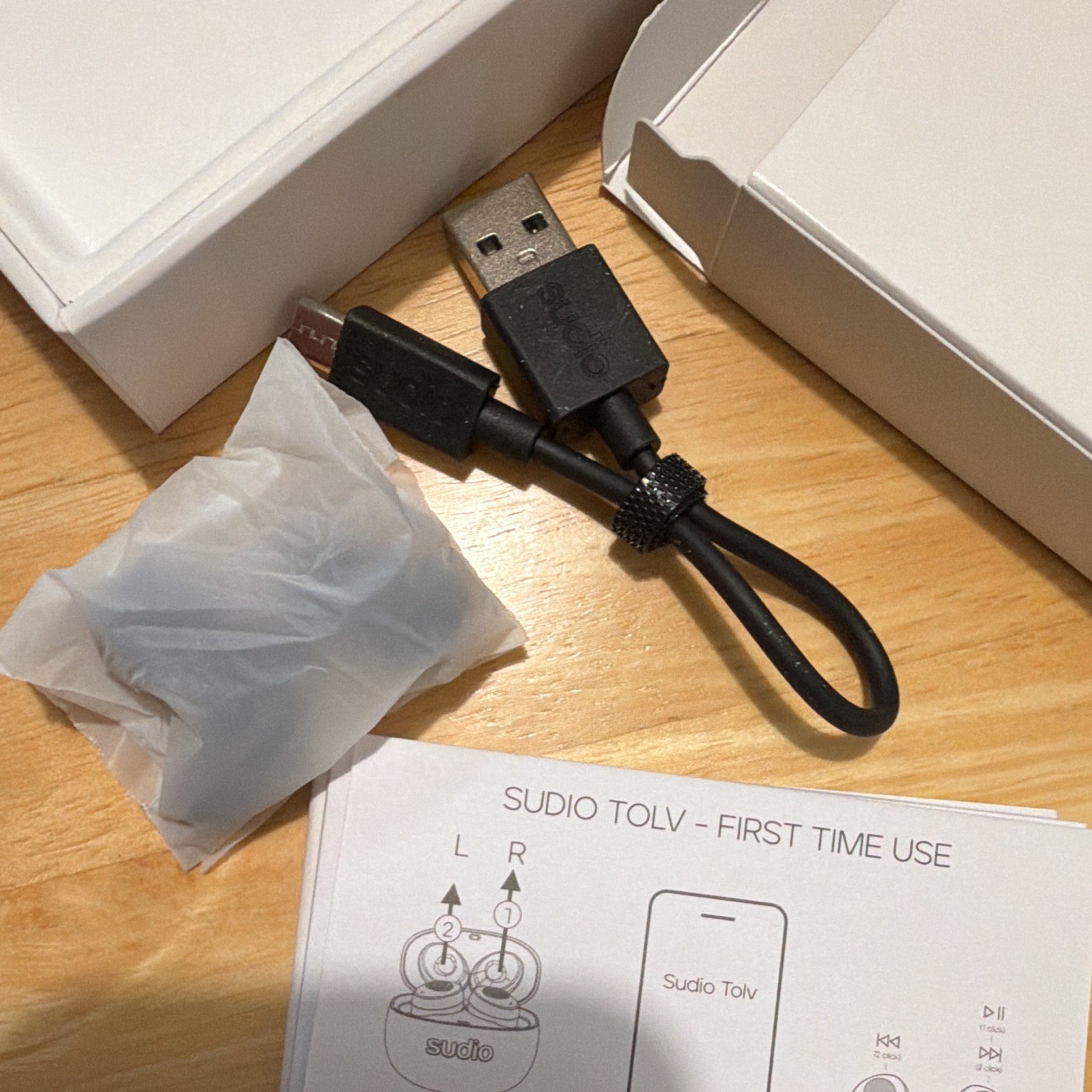 Sudio Tolv True Wireless Bluetooth 5.0 Earbuds Built-In Mic, Black Case