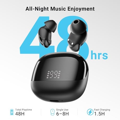 T33 Sleep Earbuds, Bluetooth 6.0 Noise Cancelling Sleep Headphones for Gold
