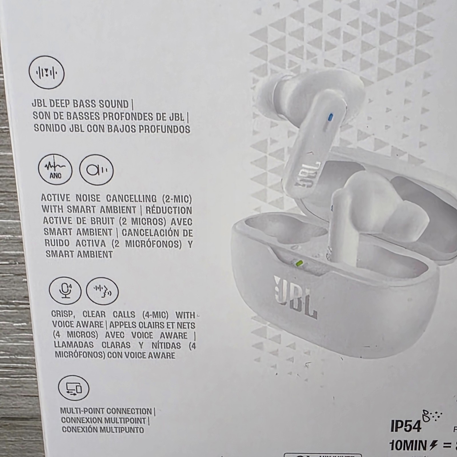 JBL Vibe Beam 2 TrueWireless Noise Cancelling Earbuds White Pure Bass Sound
