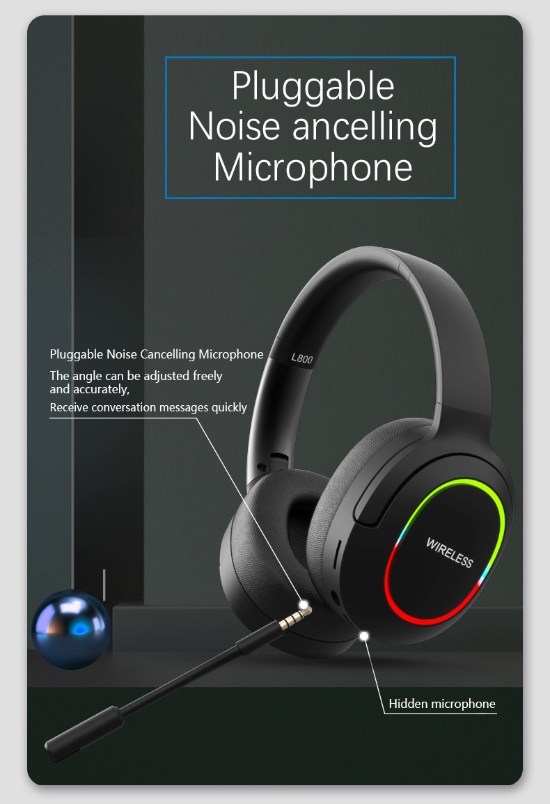 Black Wireless Bluetooth 5.1 Headphones Foldable Stereo Earphones Headsets + Mic