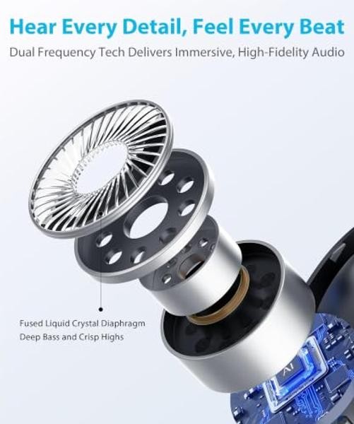 Ultra Open Ear Earbuds – Ergonomic Clip-On Earbuds, Small Bone Onyx Black