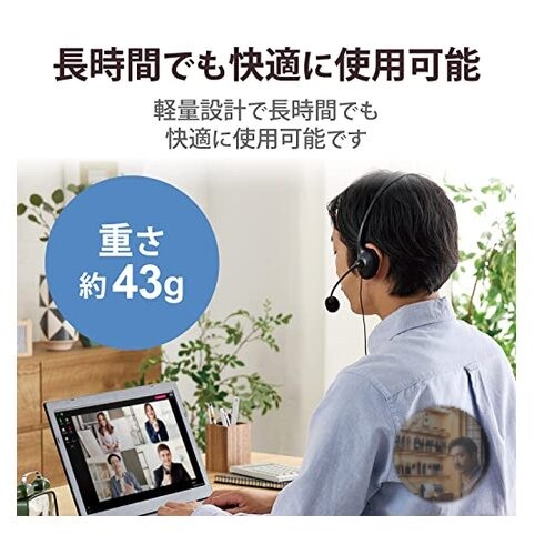 ELECOM HS-HP01SBK Over-Ear Headset w/ Mic, Mute, Volume Control, Black, New