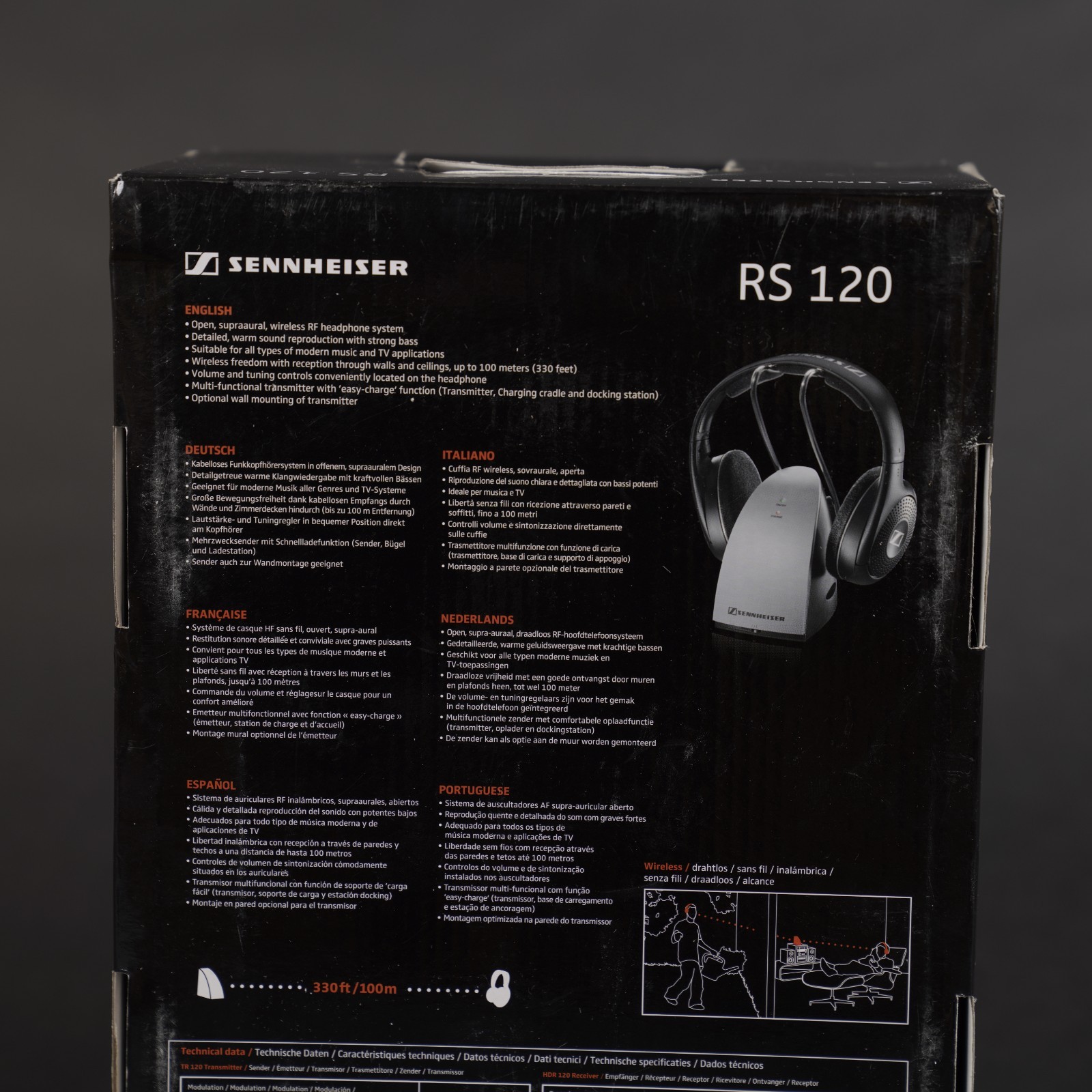Sennheiser HDR120 2 Wireless Headphones TR120 2 Wireless Charging Stand EUC!