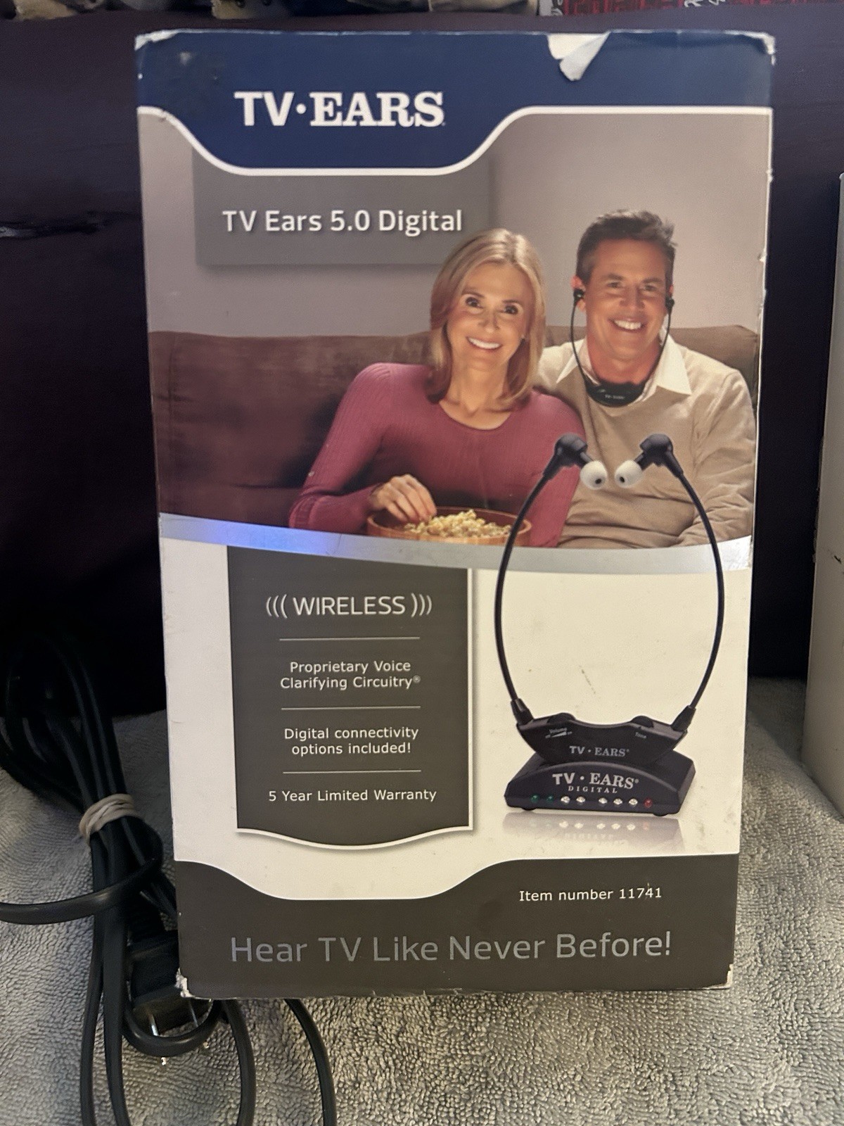 TV Ears Wireless Black Version 5.0 Item #11641 Voice Clarifying Listening digita