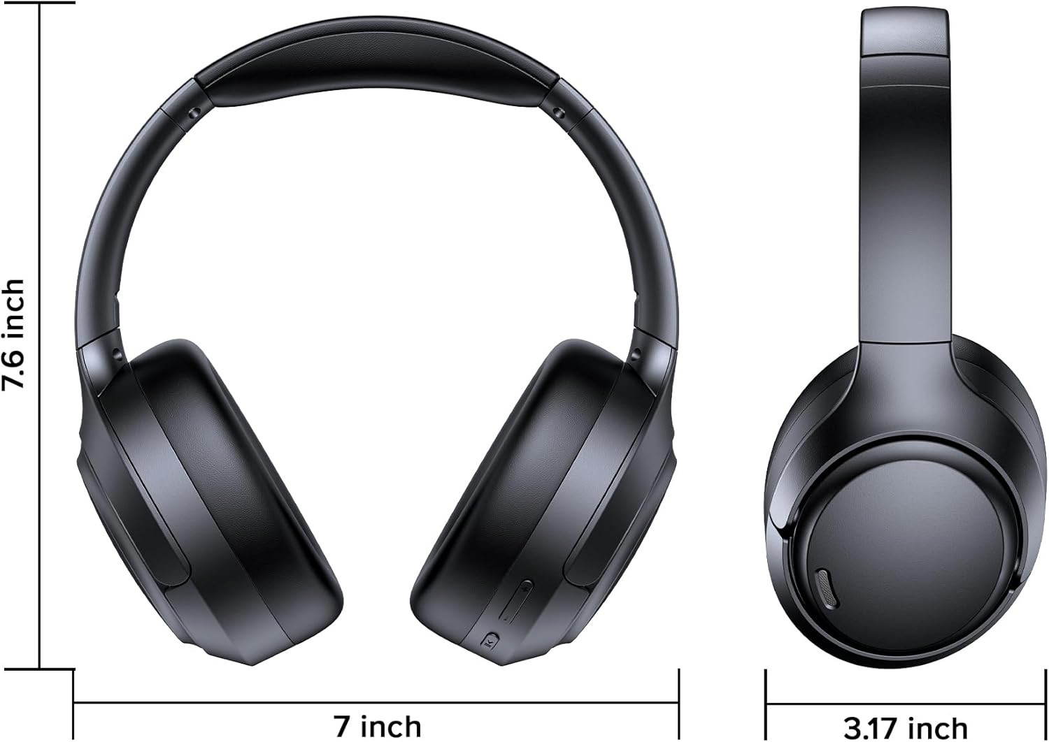 Hybrid Active Noise Cancelling Bluetooth 6.0 Headphones 120H Long Playtime, 6 EN