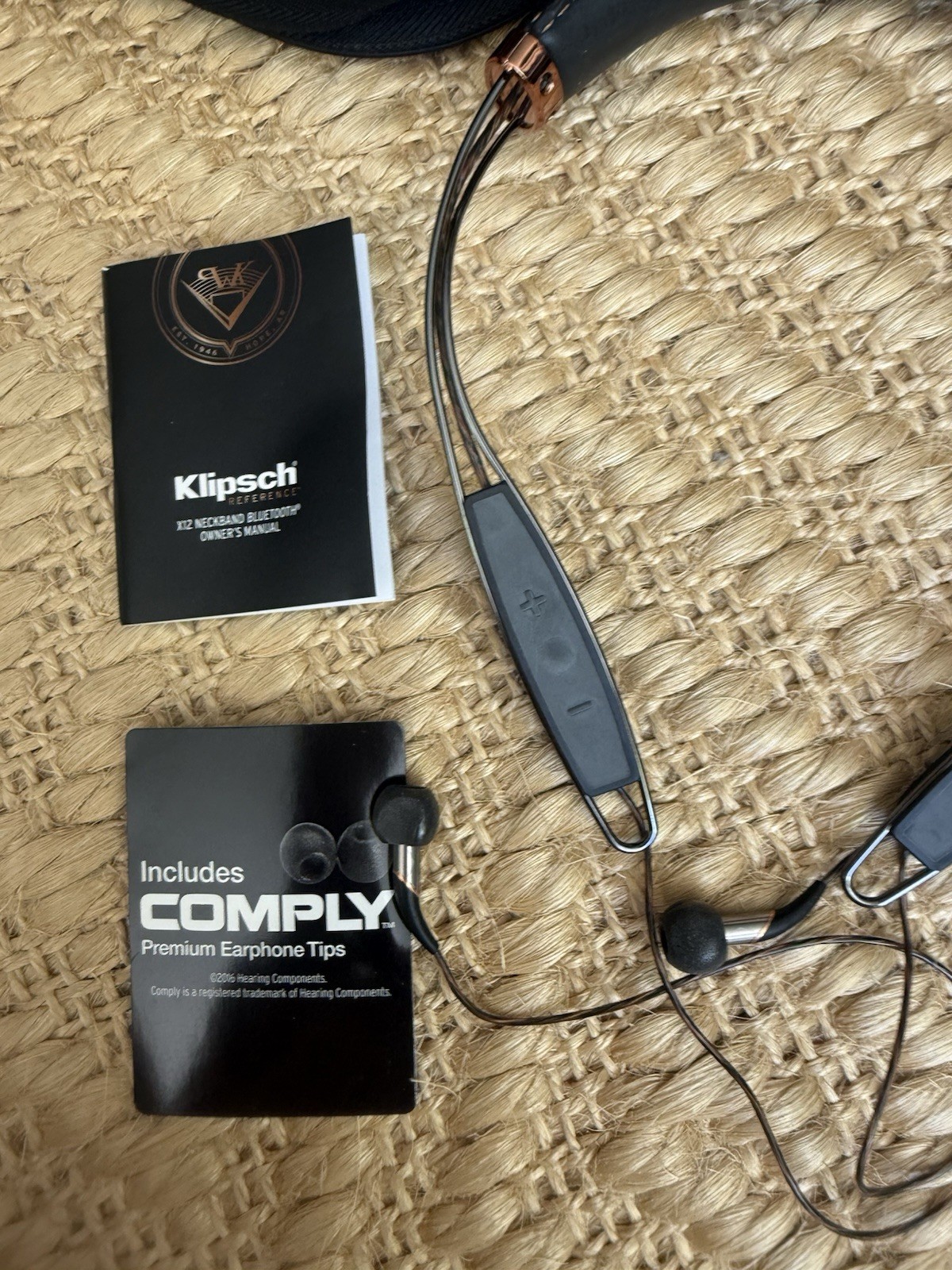 Klipsch 1062797 X12 Bluetooth Neckband Headphones – Black Leather