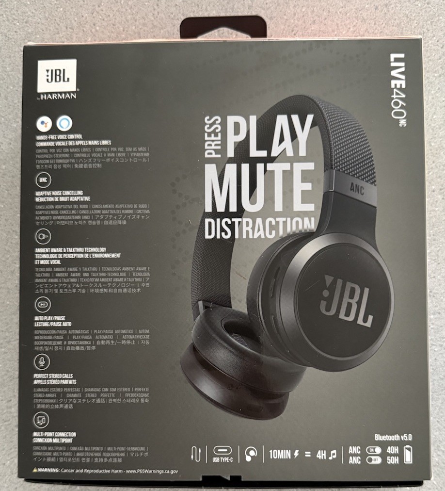 JBL Live 460NC Wireless On‑Ear Noise Cancelling Bluetooth Headphones OPEN BOX