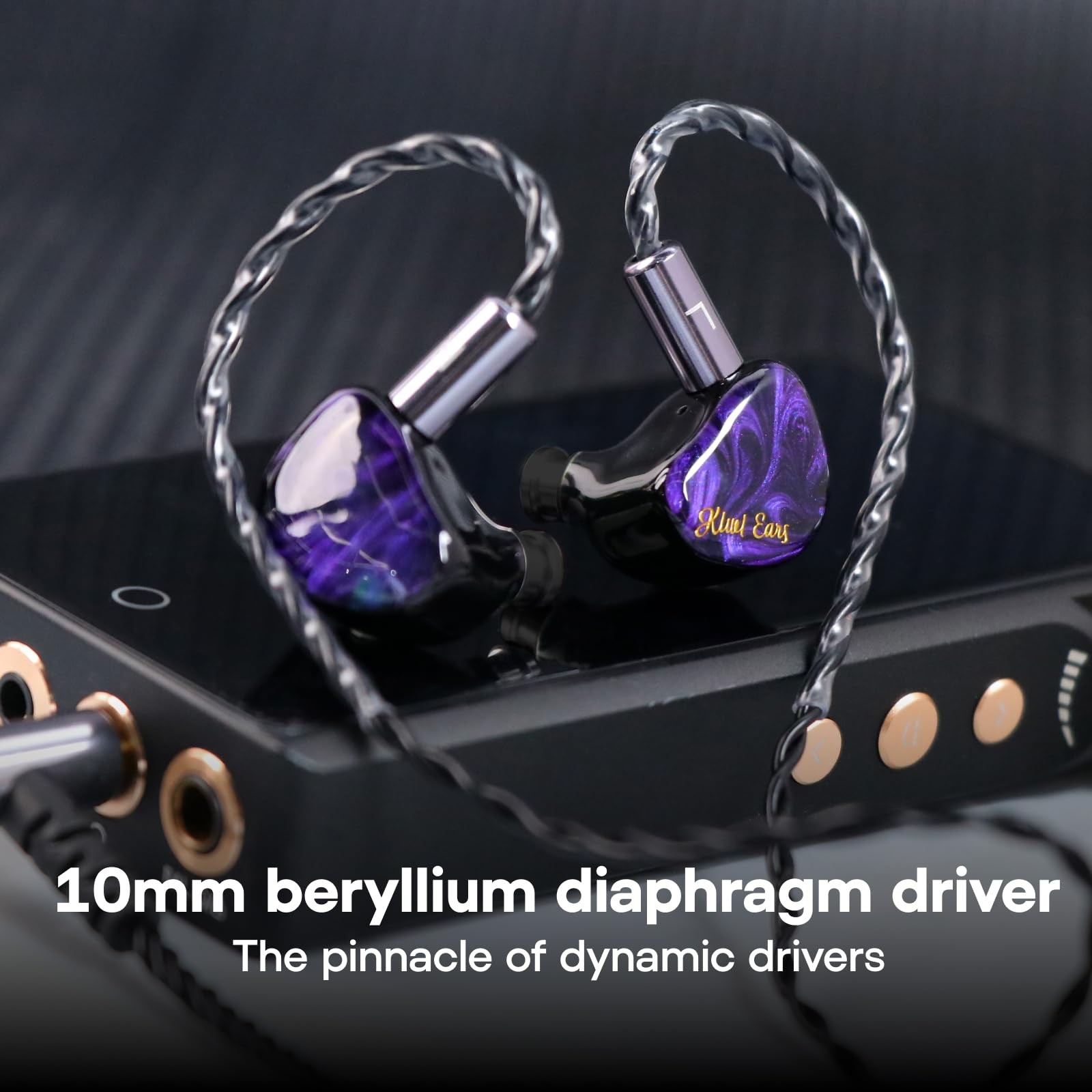 Linsoul Kiwi Ears Cadenza 10mm Beryllium Dynamic Driver IEM 3D Normal, Purple
