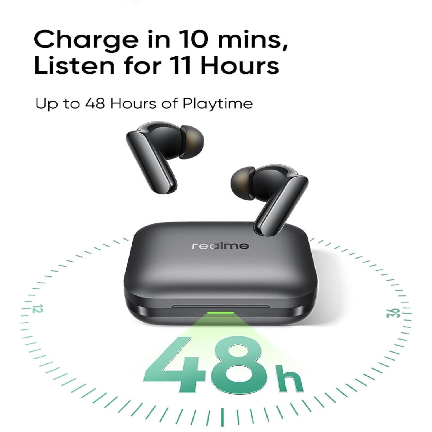 realme Buds Air 7 Pro with Ai Live Translation,11mm+6mm Dual-dac Driver Green