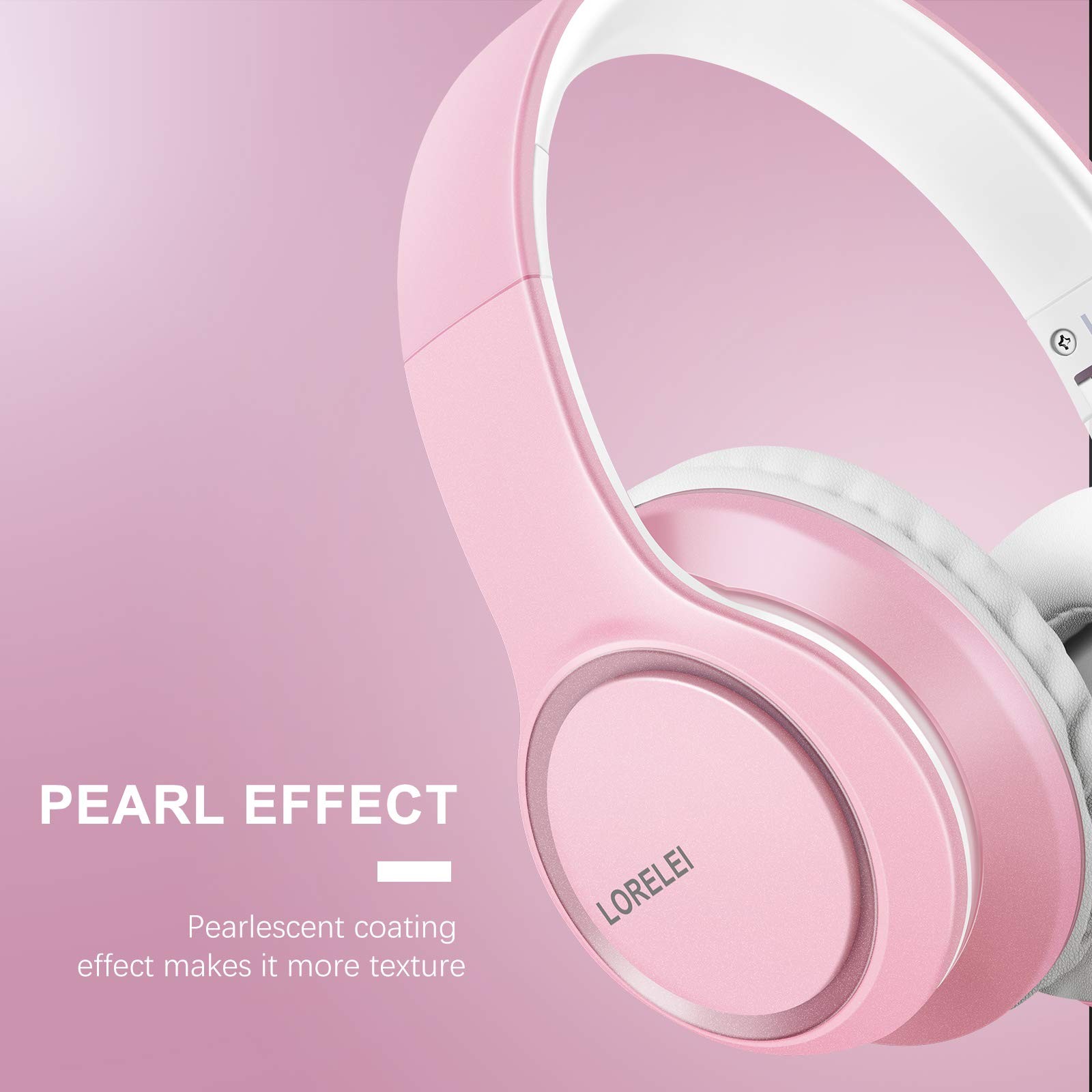 X8 OverEar Wired Headphones Mic 1.45m 3.5mm Foldable Portable Pearl Pink