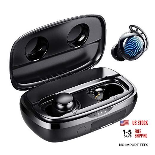 Wireless Earbuds, 100H Playtime Bluetooth 5.0 IPX8 Waterproof small Black