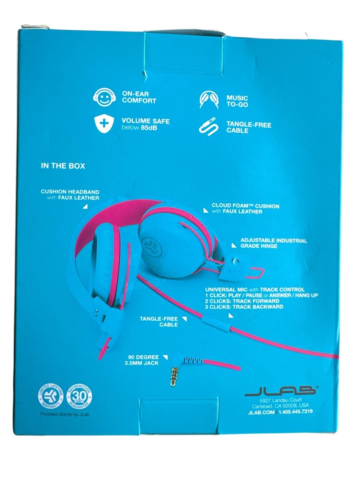 JBuddies Studio Wired Over Ear Headphones with Mic – Blue/Pink