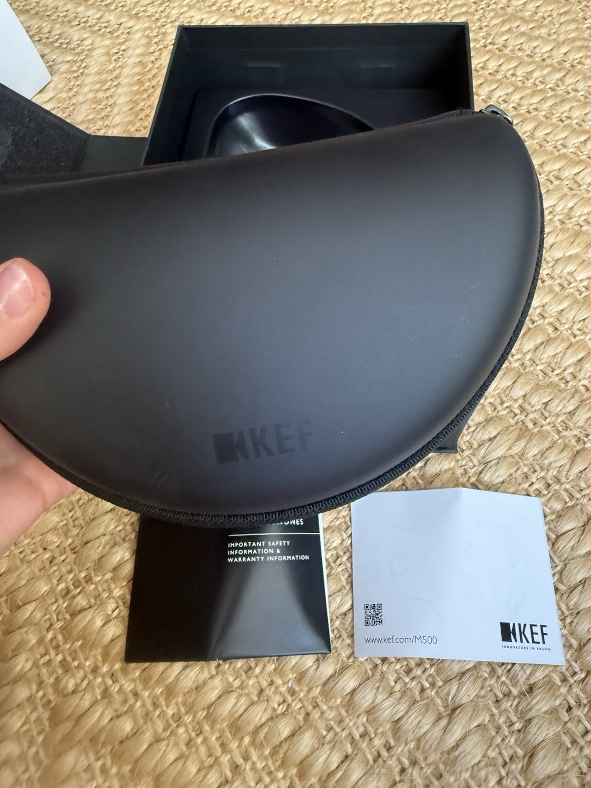 KEF M500 Hi-Fi On-Ear Wired Headphones Black/Silver