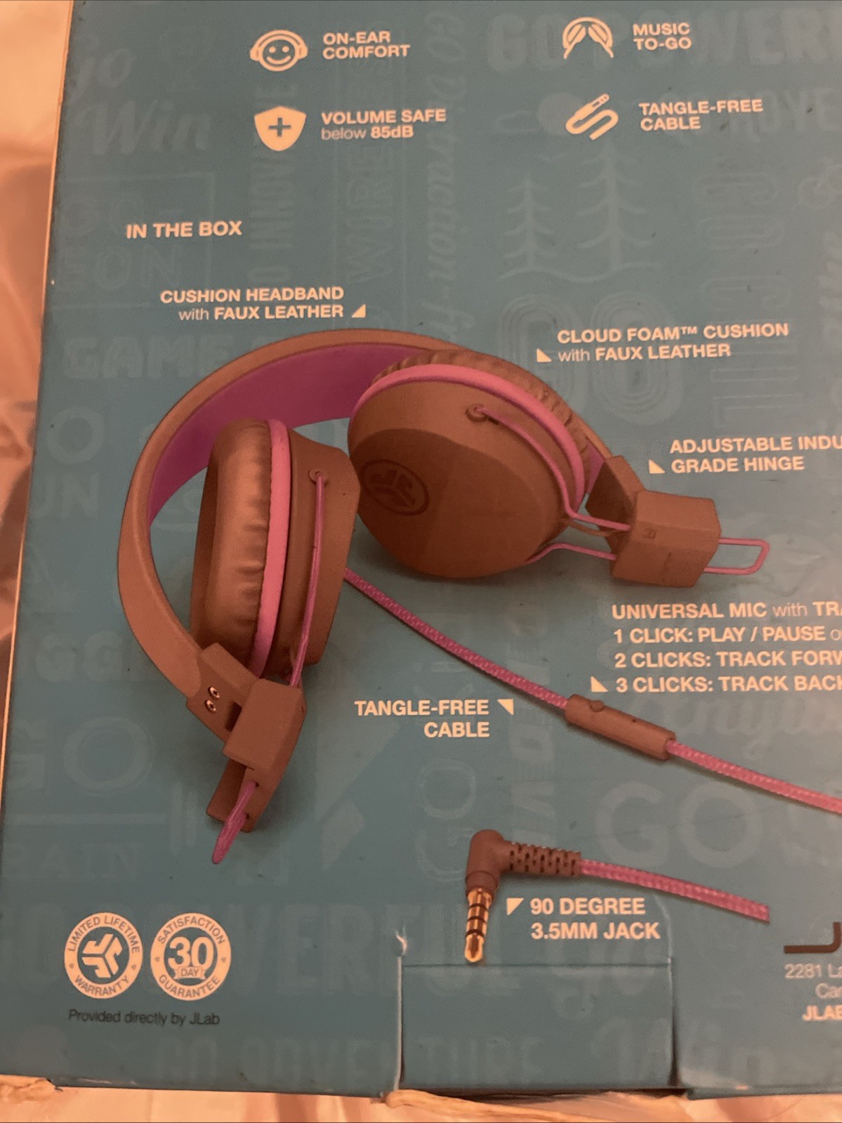JLab JBuddies Studio On-Ear folding Kids Headphones in Purple New