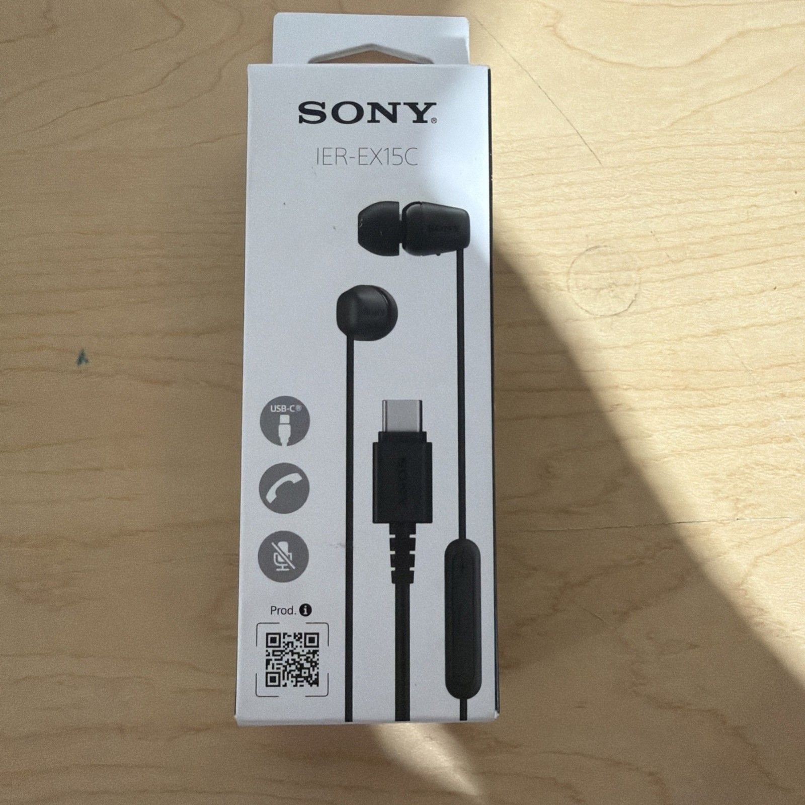Sony IER-EX15C/B USB-C Wired In-Ear Stereo Earbud Headphones (Black)