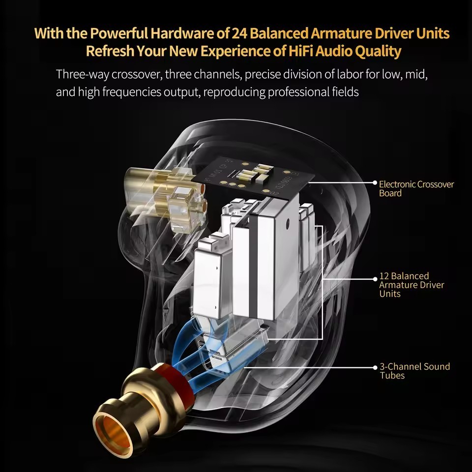 CCA APEX 24 HIFI Earphones 24 Balanced Armature Driver Music Headphone