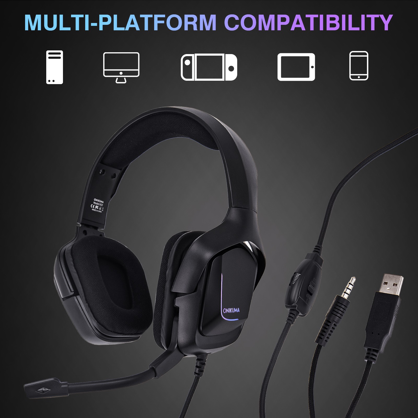 New 3.5mm Gaming Headset Bass Surround Headphones with Mic For PC PS4 PS5 Xbox