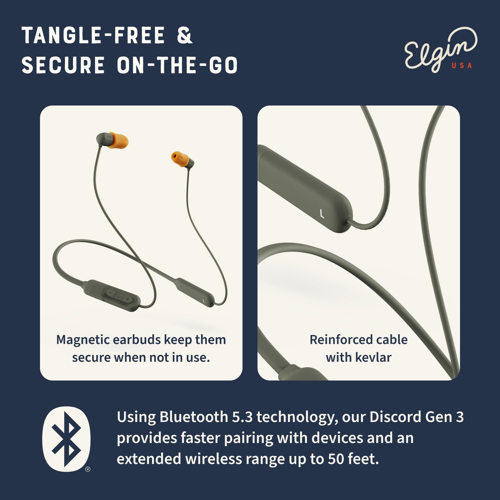 Discord Gen 3 Bluetooth Earplug Earbuds, OSHA Compliant Ø8mm, Grey