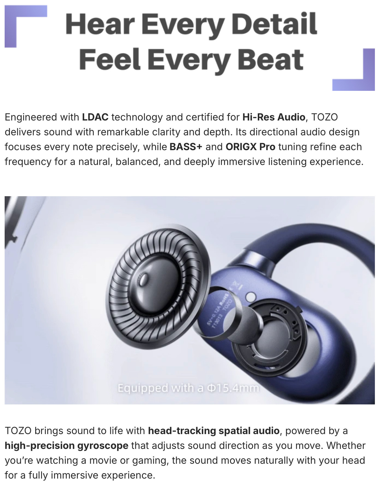 TOZO X2 Pro AI Smart Health Open Ear Headphones