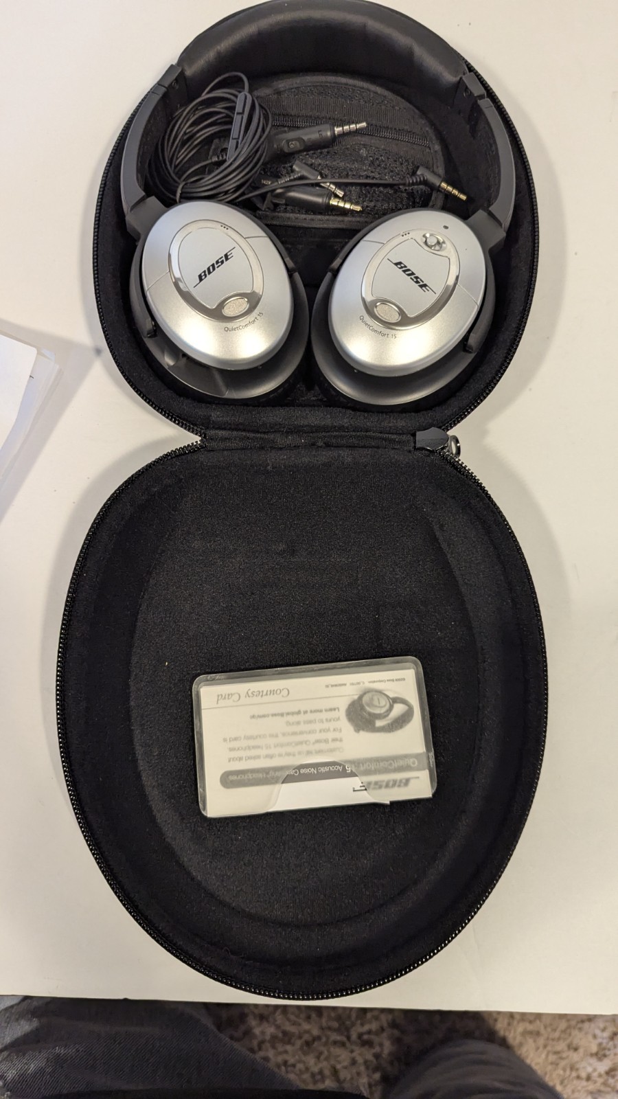 Bose QuietComfort 15 QC15 Noise Cancelling Headphones w/ Case & Cables