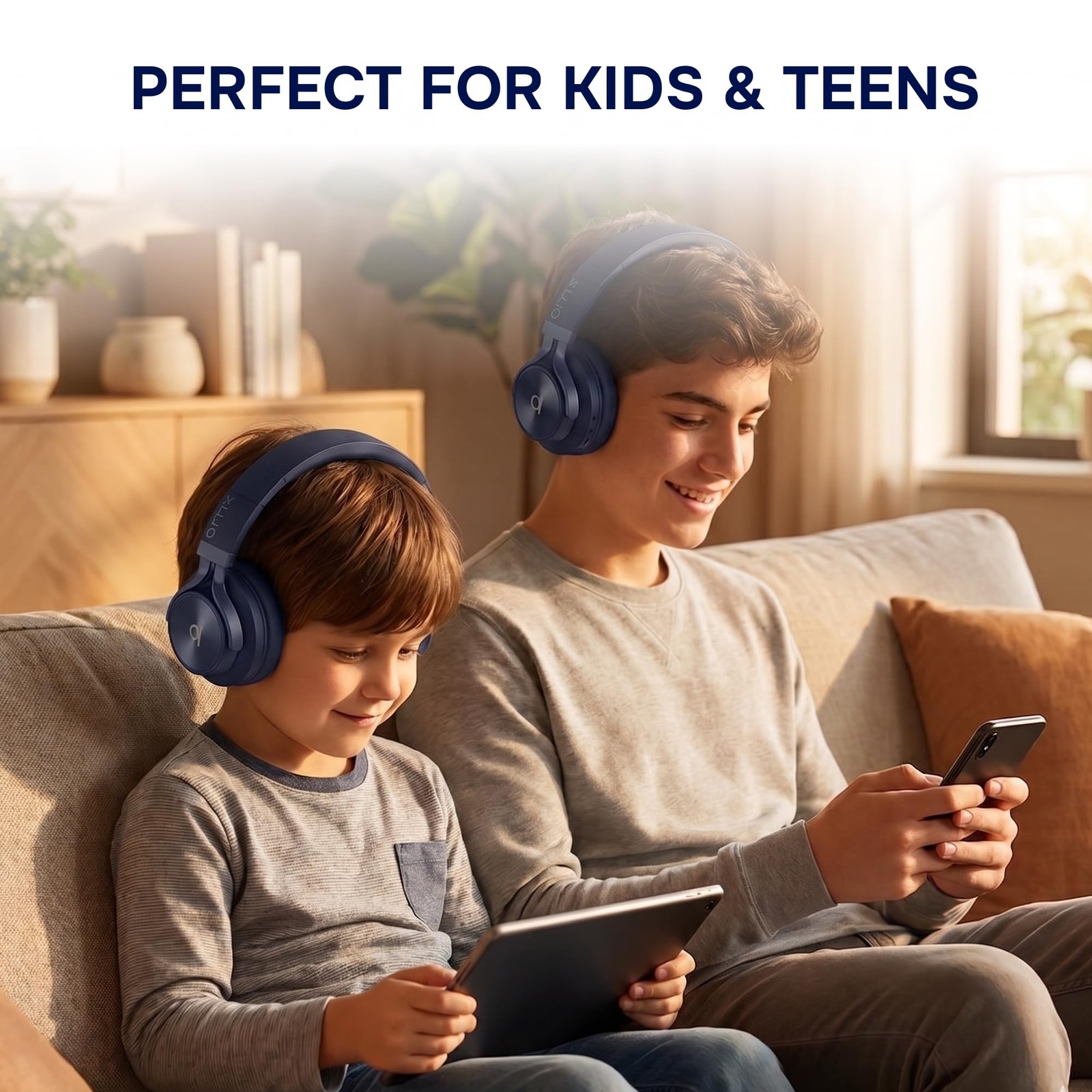 CL750 Kids Wireless Headphones for School, 40 Hours Playtime, Bluetooth 6.0 O…