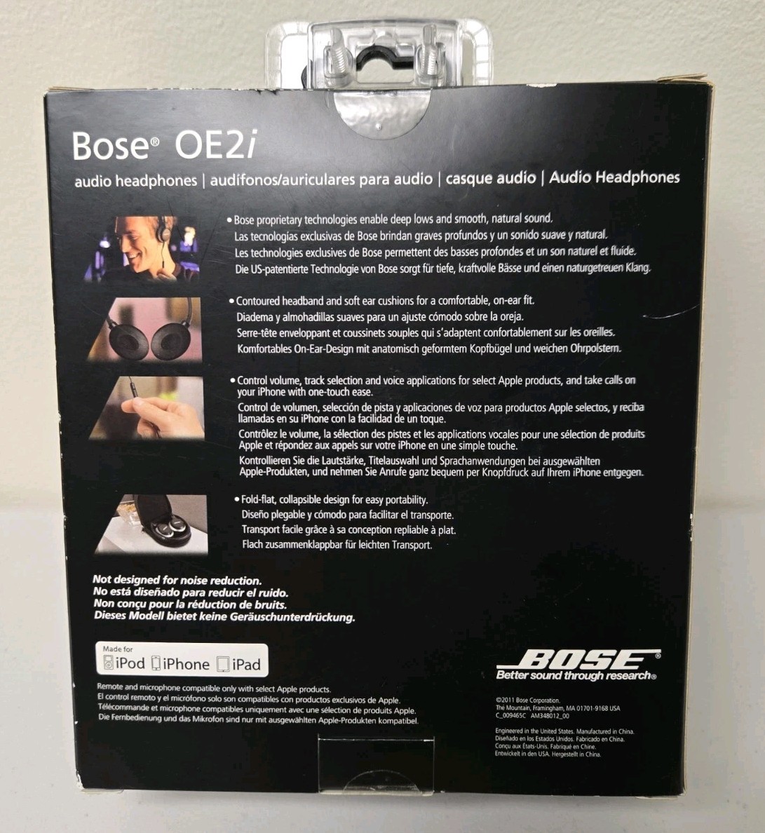 Bose OE2i Wired Headphones w/ Remote & Microphone + Carrying Case – NEW!!!