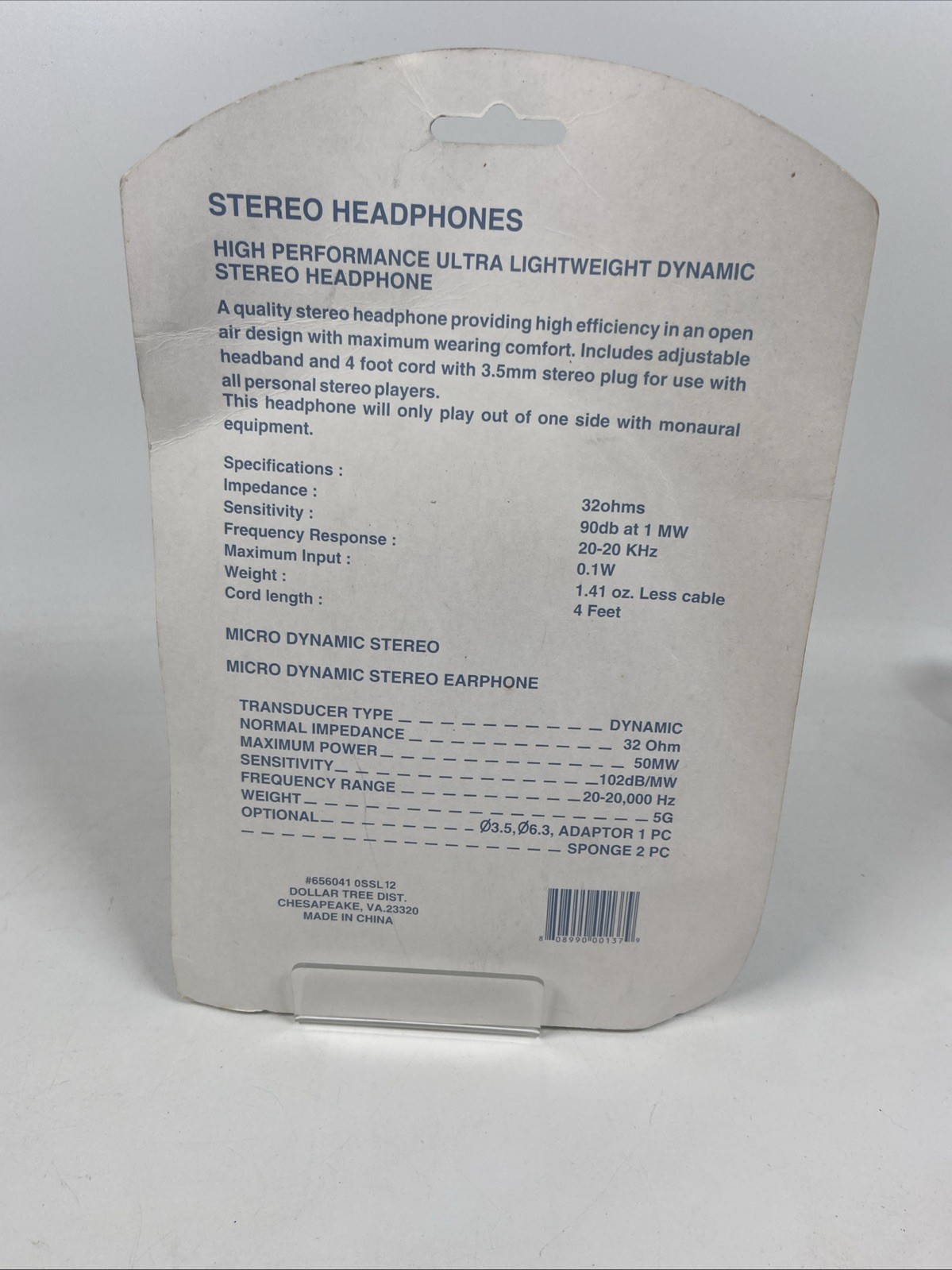 Vintage Audio Wired Headphones Accessories Stereo 3.5 mm Jack Foam Ear Pads Blue