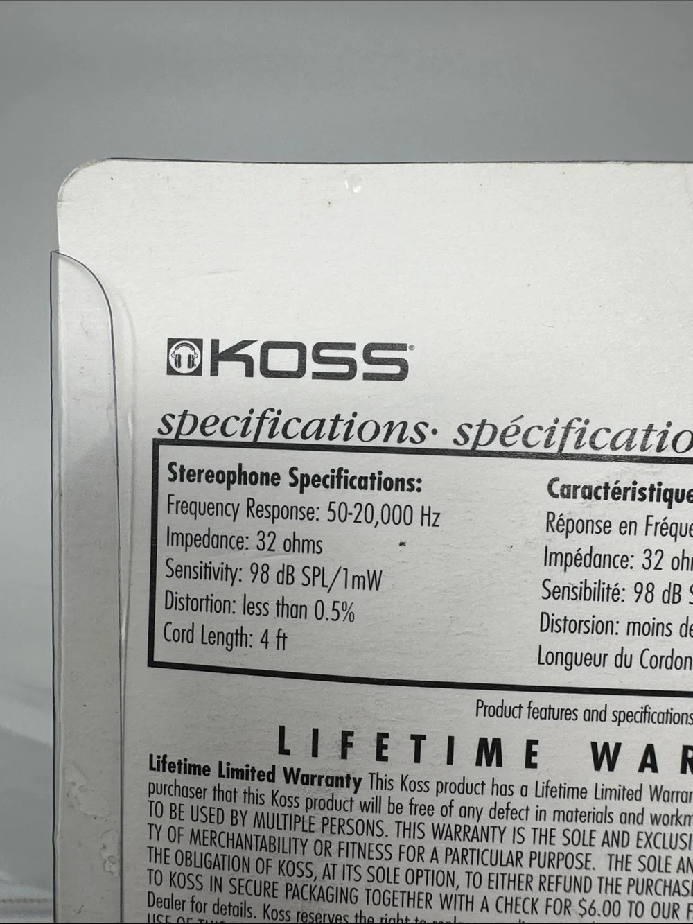 KOSS BEHIND THE HEAD EARPHONES STEREOPHONES KSC 11