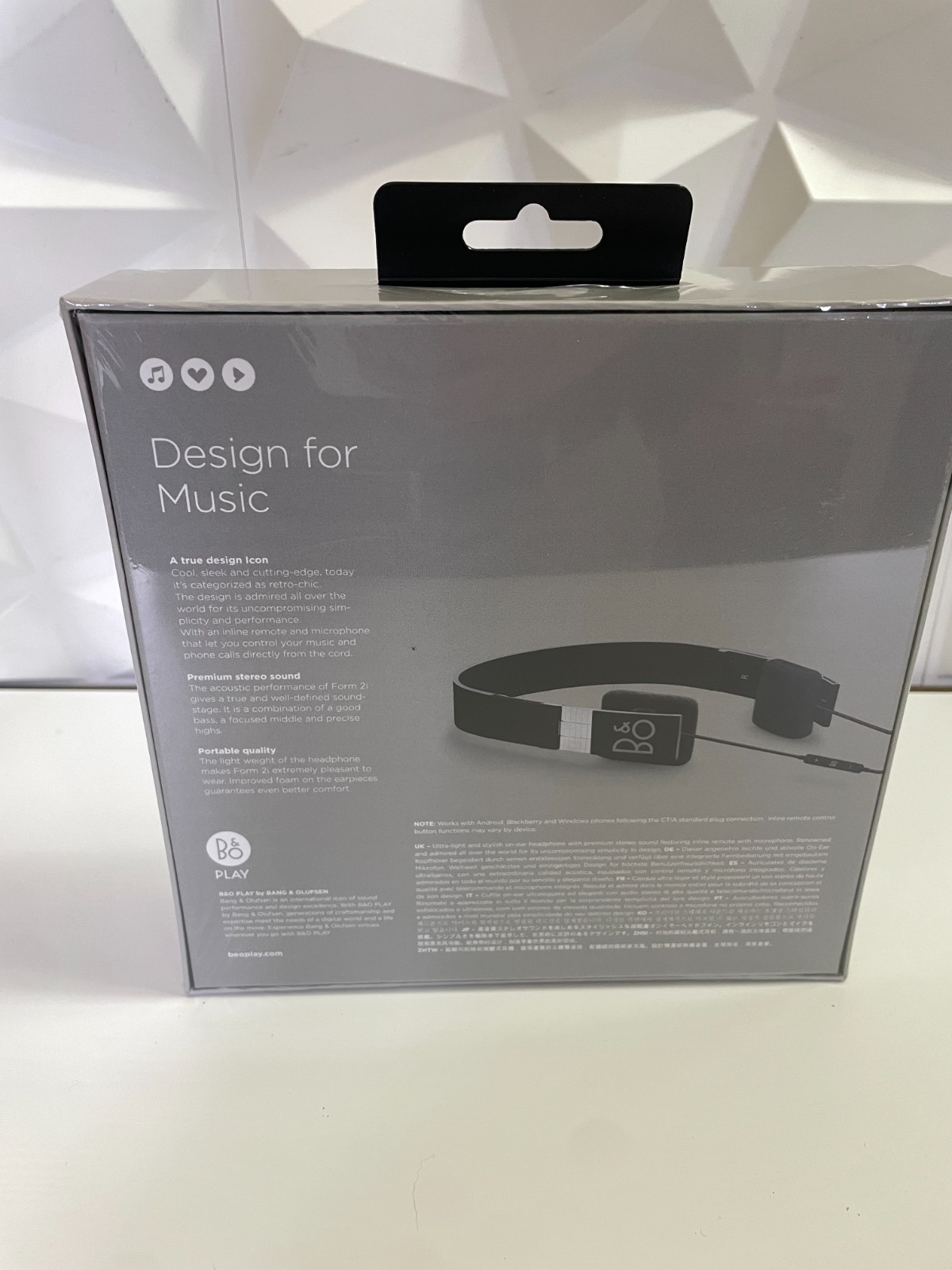 Bang & Olufsen Form 2i New Never Opened Original Black Wired Headphones