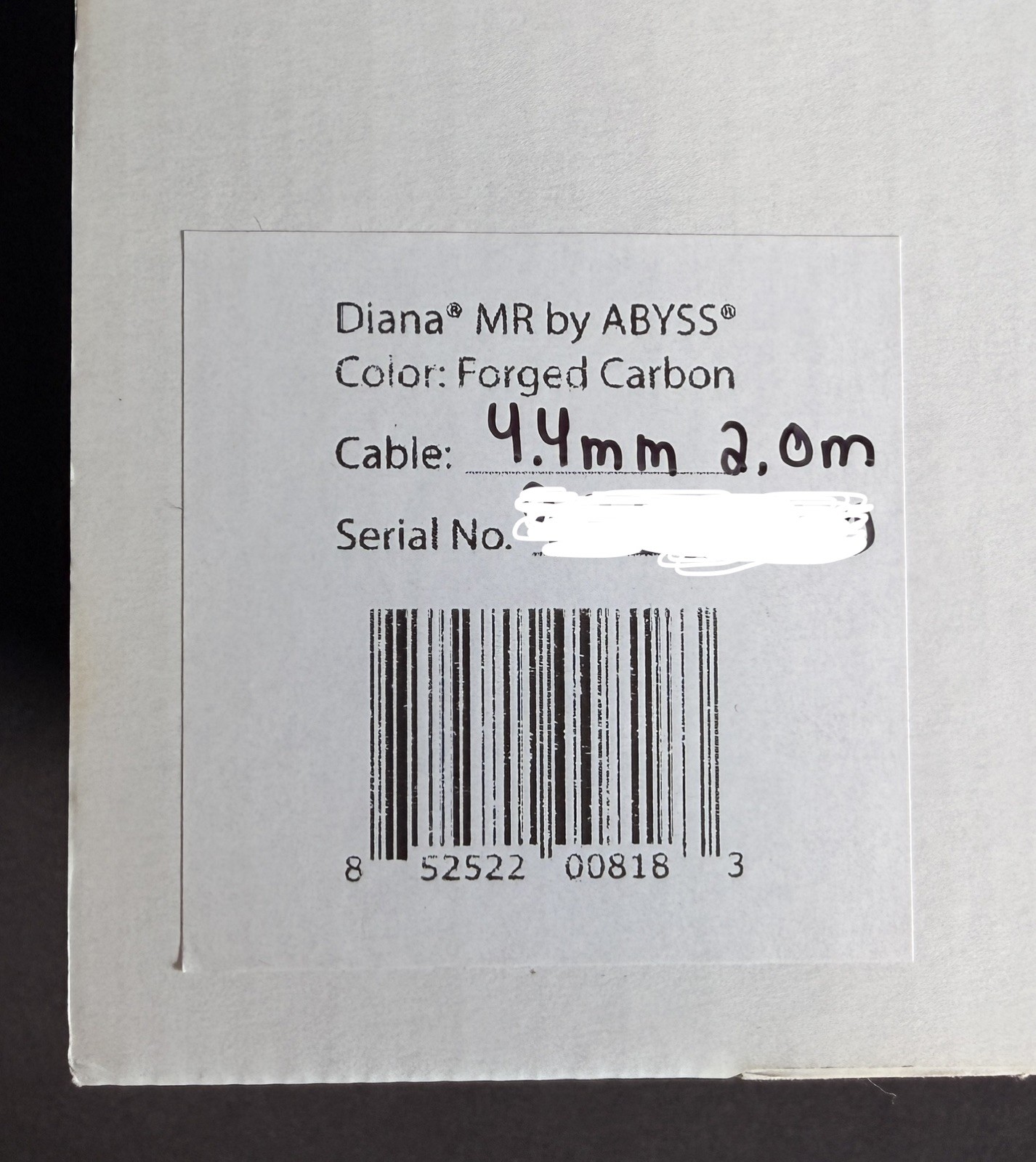 ABYSS Diana MR Forged Carbon Planar Magnetic Headphones 4.4mm Cable Box + 2 Pads