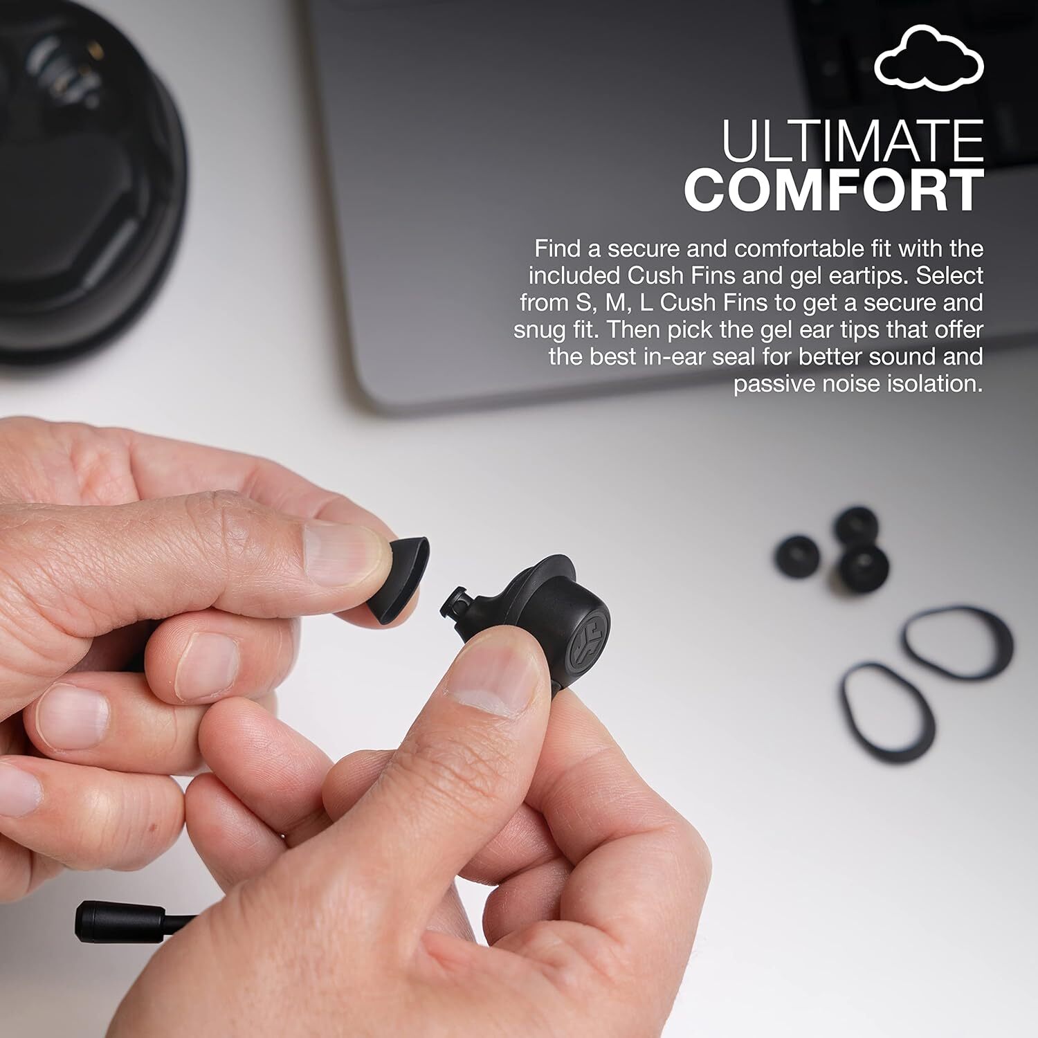 JLAB Work Buds True Wireless Earbuds With Boom Mic Black