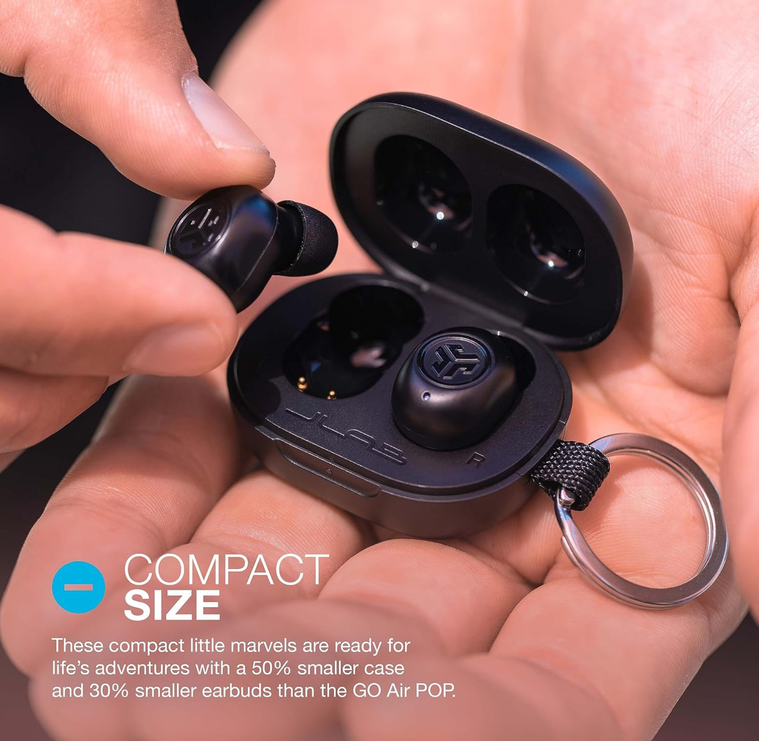 JBuds Mini True Wireless Bluetooth Earbuds + Charging Case, Crystal Clear Calls