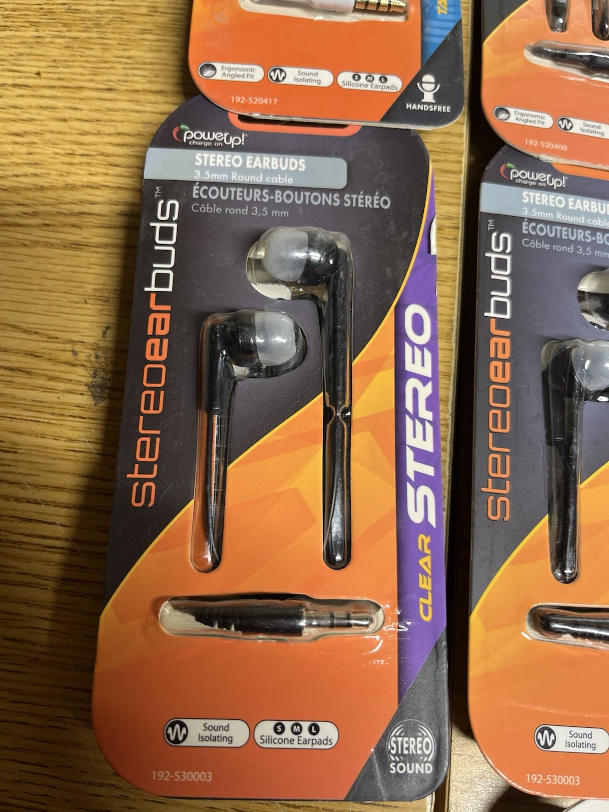 16x Power Up Hamds Free, Stereo, Thumpin Bass Earbuds Bulk Wholesale 3.5mm Round