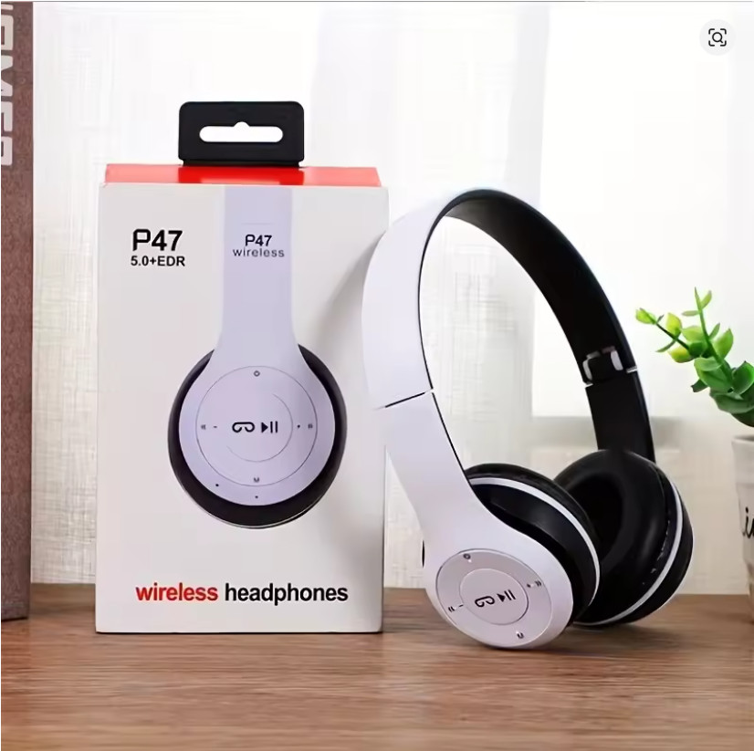 P47 Kids Bluetooth 5.0 Wireless Headphones Foldable Stereo Bass with Mic