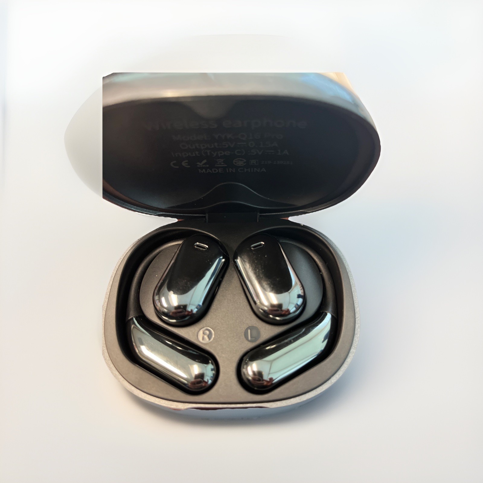 YYK-Q1 Q16 Pro LCD Open Ear Earbuds True Wireless LCD Open Earphones Lightweight