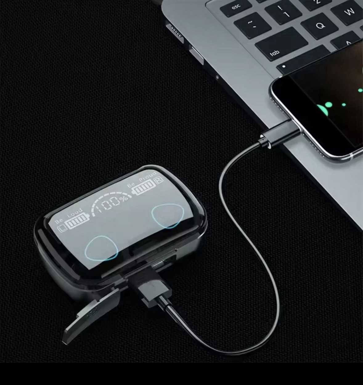 Wireless 3500mAh Charging Box Waterproof Bluetooth Headphones with Microphone