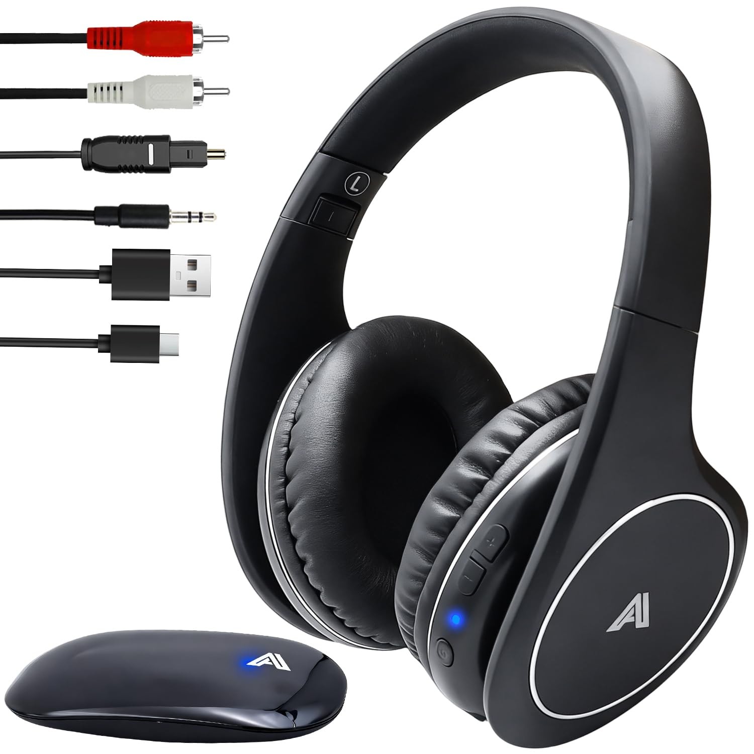 Ansee Wireless TV Headphones for Seniors & Hearing Impaired, One Size, Black