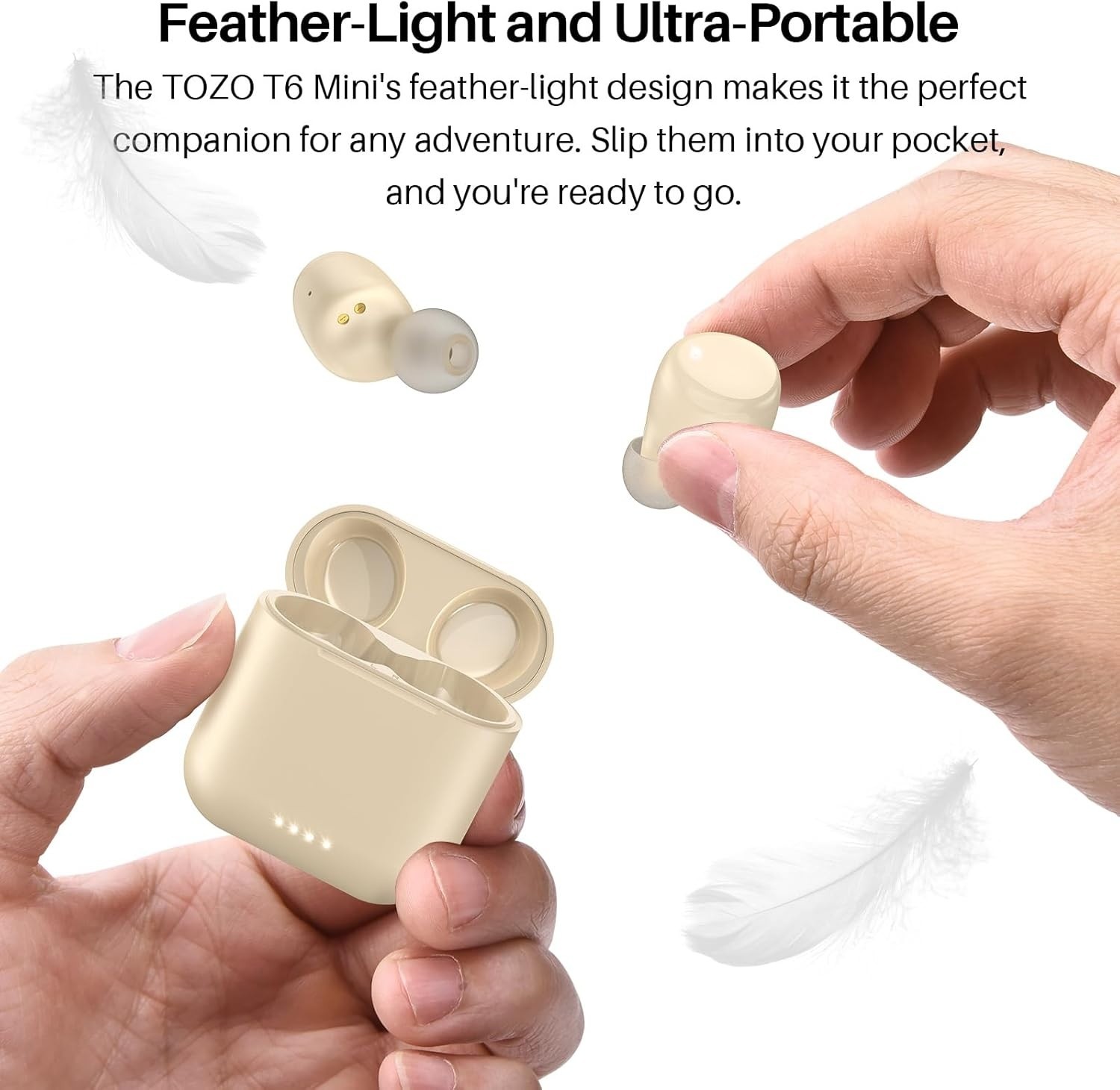 TOZO T6 Wireless Earbuds 50 Hours Playtime Bluetooth In-Ear Waterproof IPX8