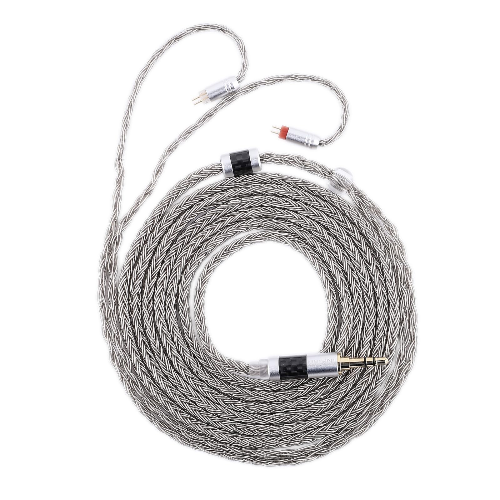 2m Silver Plated 16 Core IEM Cable for Earbuds, Audiophile Earphone Wire (2Pin)