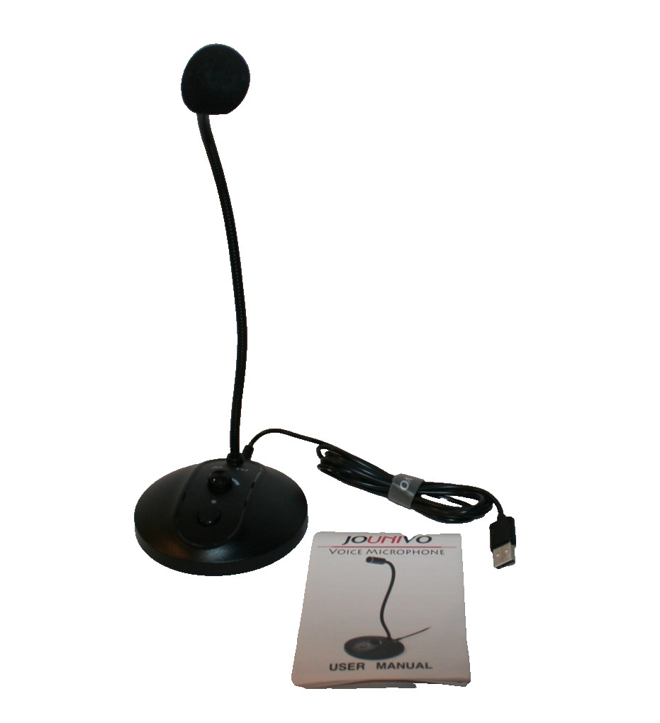 Jounivo Computer Voice Microphone Mute Button Gooseneck Adjustable USB 5V Black