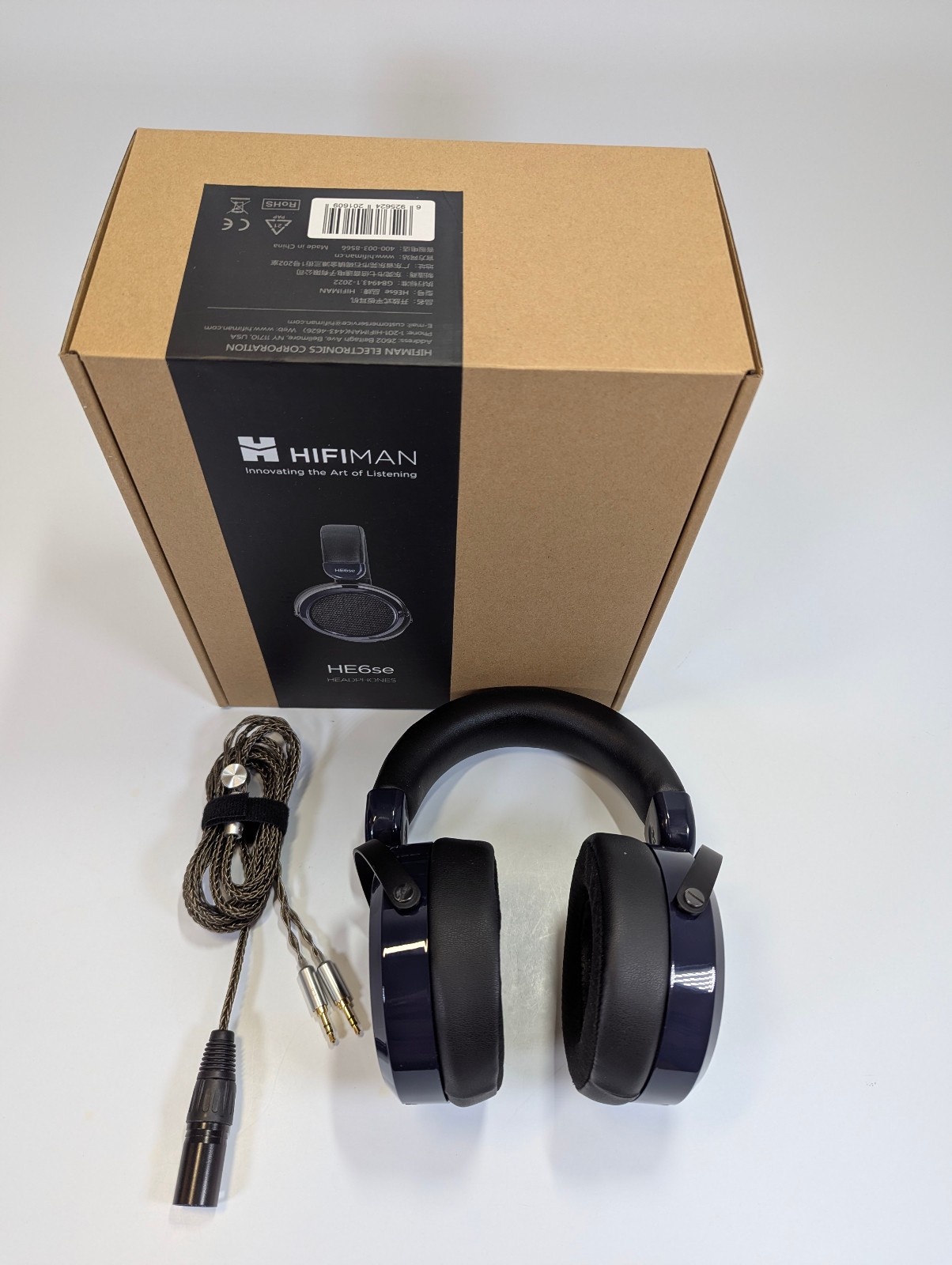 Hifiman HE-6 SE V2 Open Back Headphones – Balanced 6ft XLR Cable – Mint – Clean