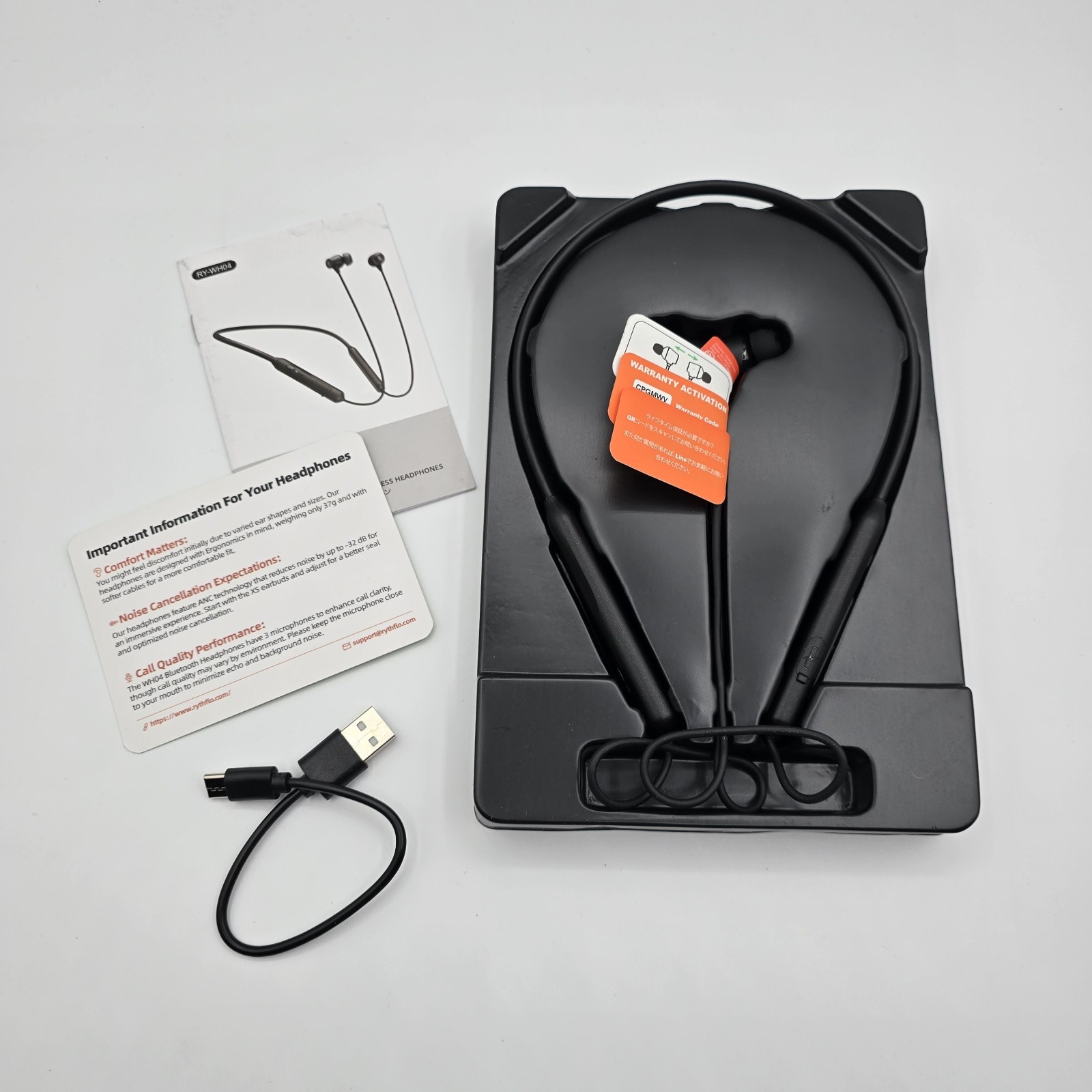 Rythflo Active Noise Cancelling Headphones in-Ear Magnetic Neckband Earbuds *NOB