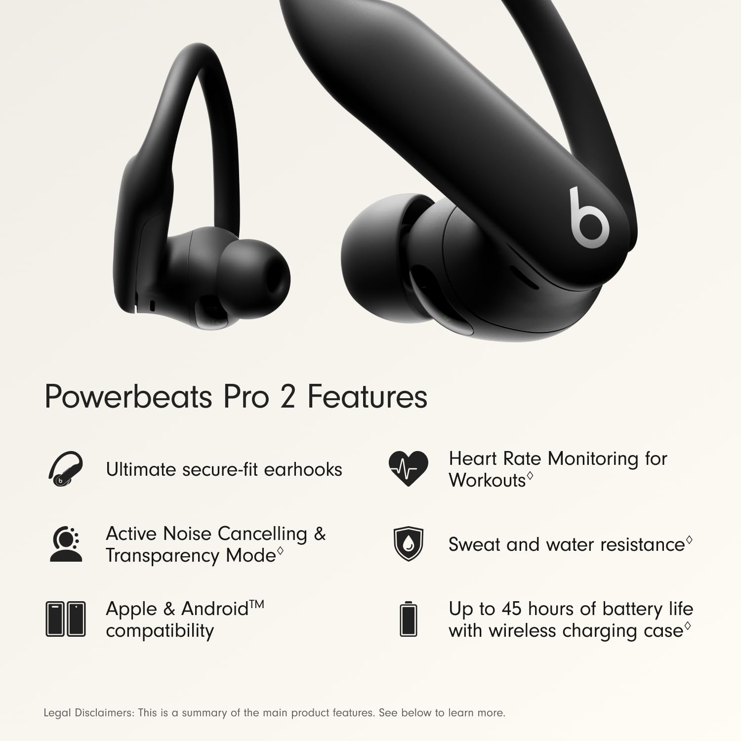 Beats Powerbeats Pro 2 Wireless Noise Cancelling Workout Earbuds with Secure Fit