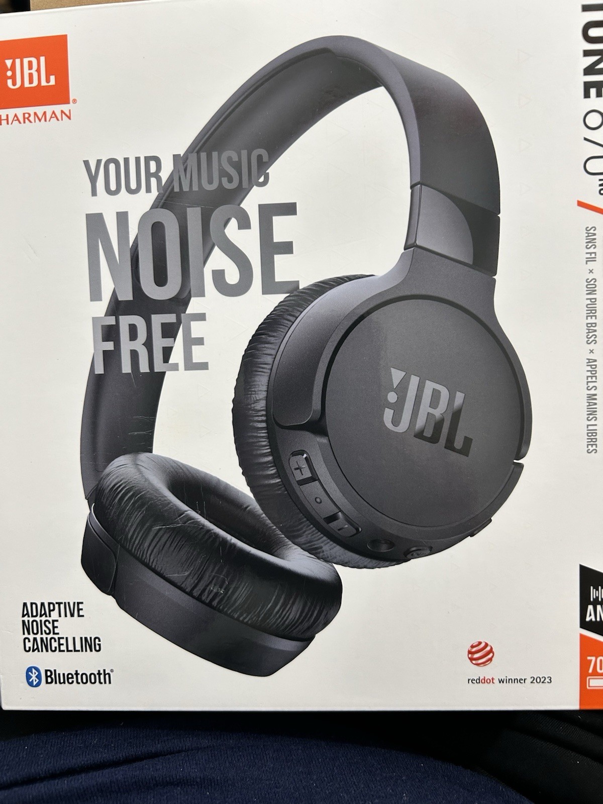 JBL Tune 670NC Adaptive Noise Cancelling Bluetooth Headphones Black Over-Ear
