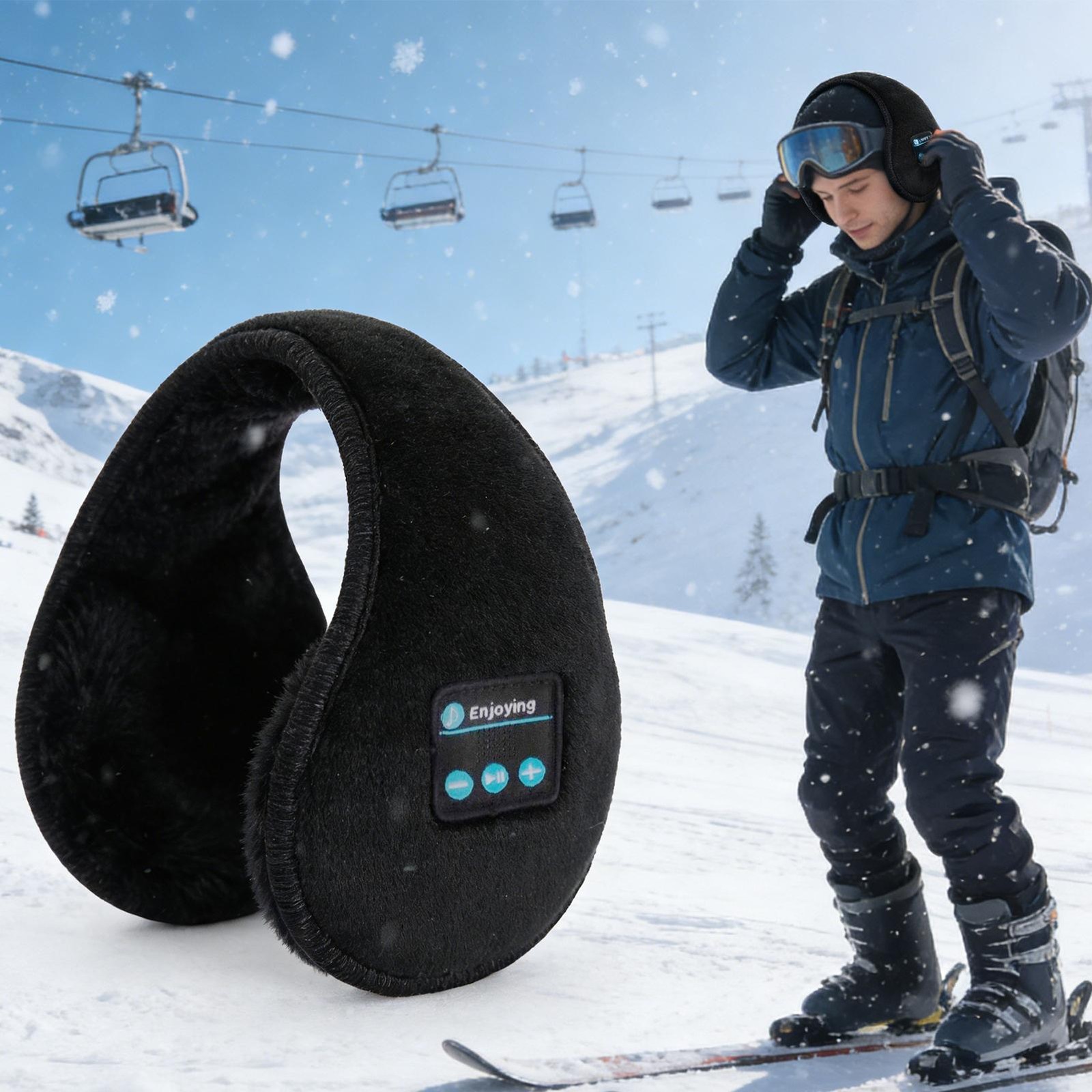Wireless Ear Muffs Warm Adjustable Wireless Unisex Headphones Women Ear