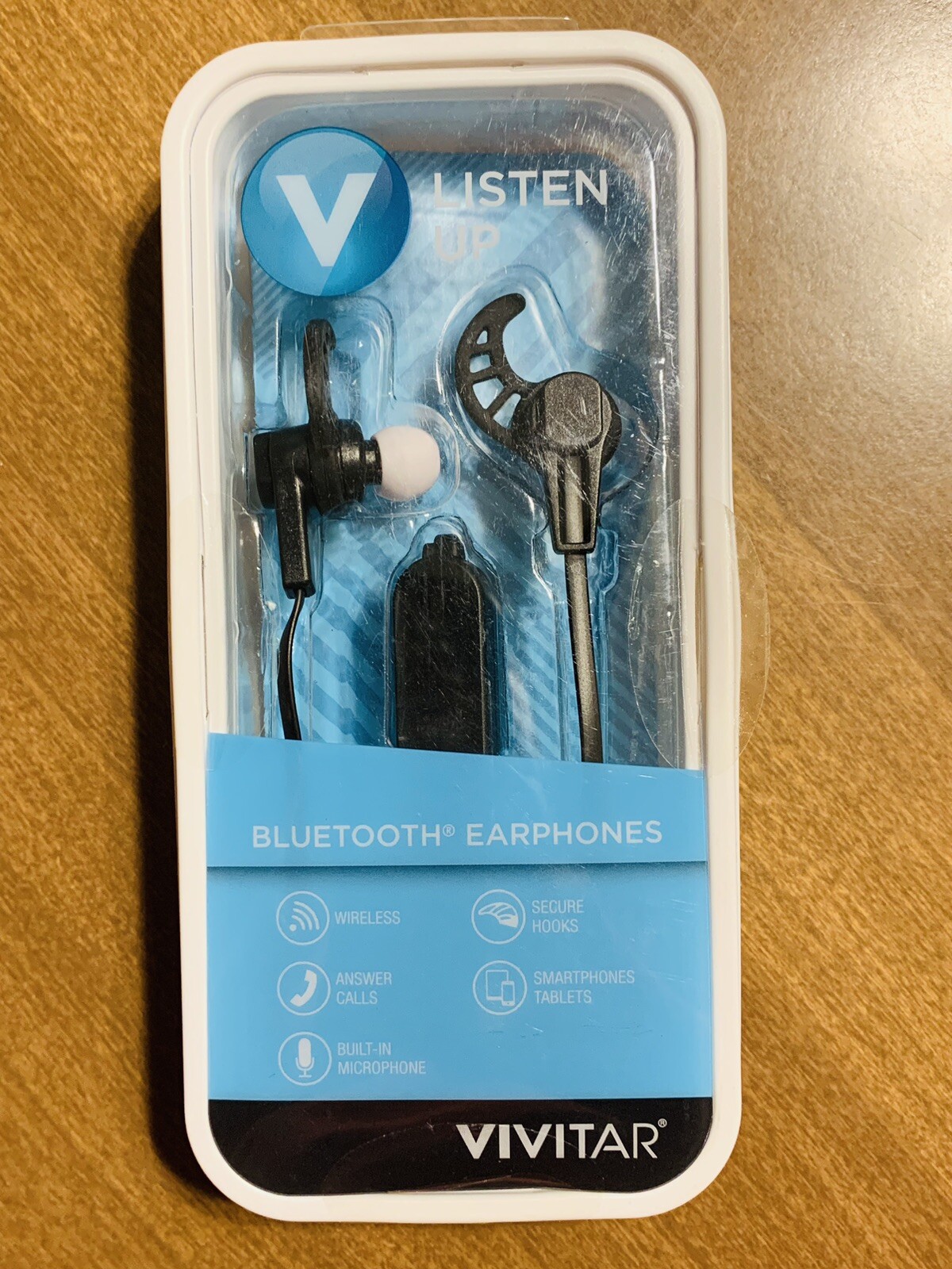 VIVITAR LISTEN UP BLUETOOTH EARPHONES WIRELESS ANSWER CALLS SMARTPHONES TABLETS