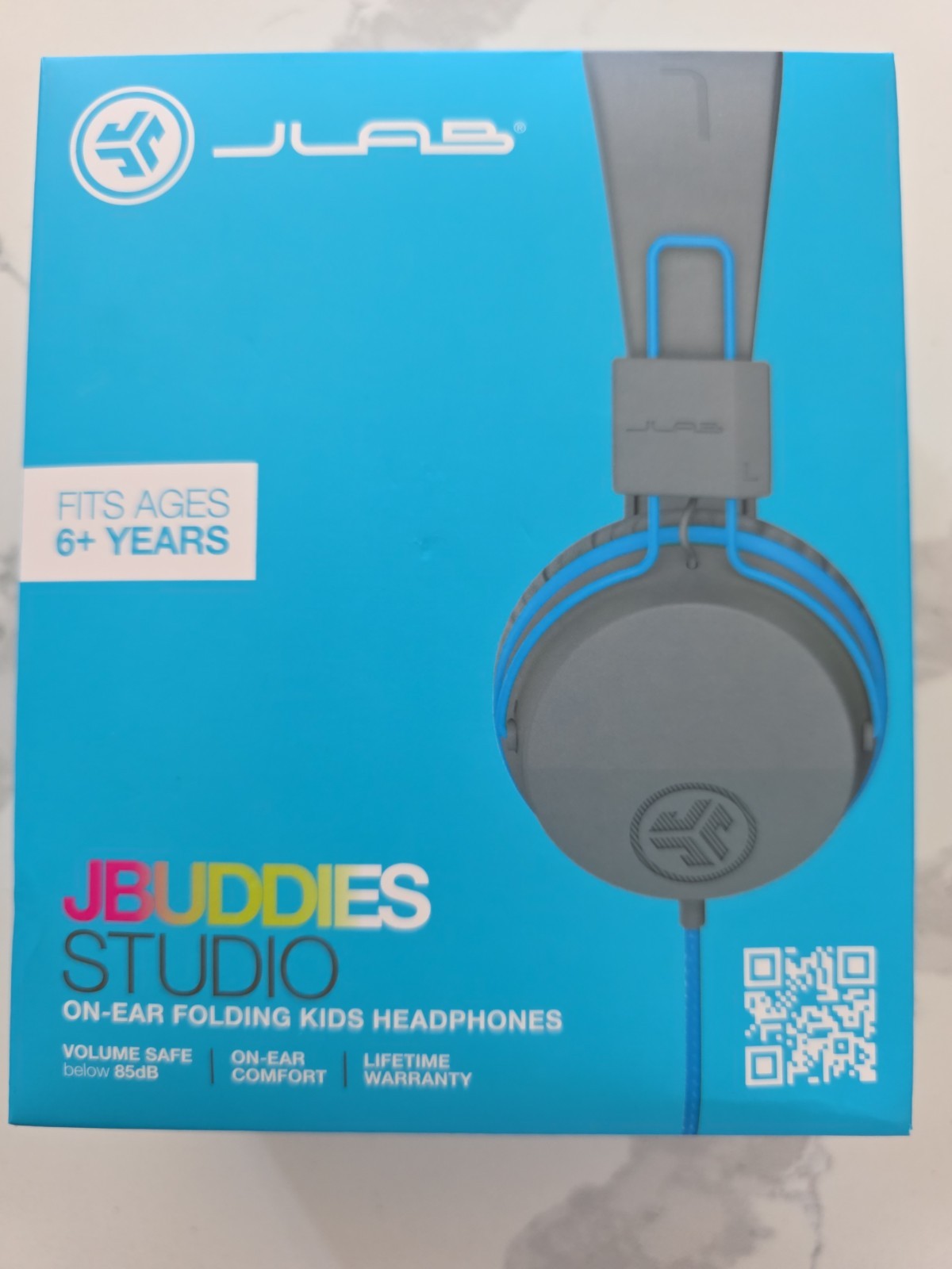 JLab – JBuddies Studio On-Ear Kids Wired Headphones – Gray/Blue J Lab Buddies