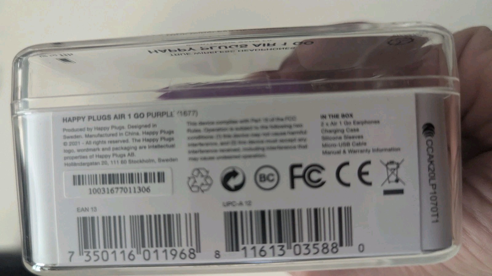 Purple Happy Plugs – Happy Plugs Air 1 Go – Wireless Earbuds